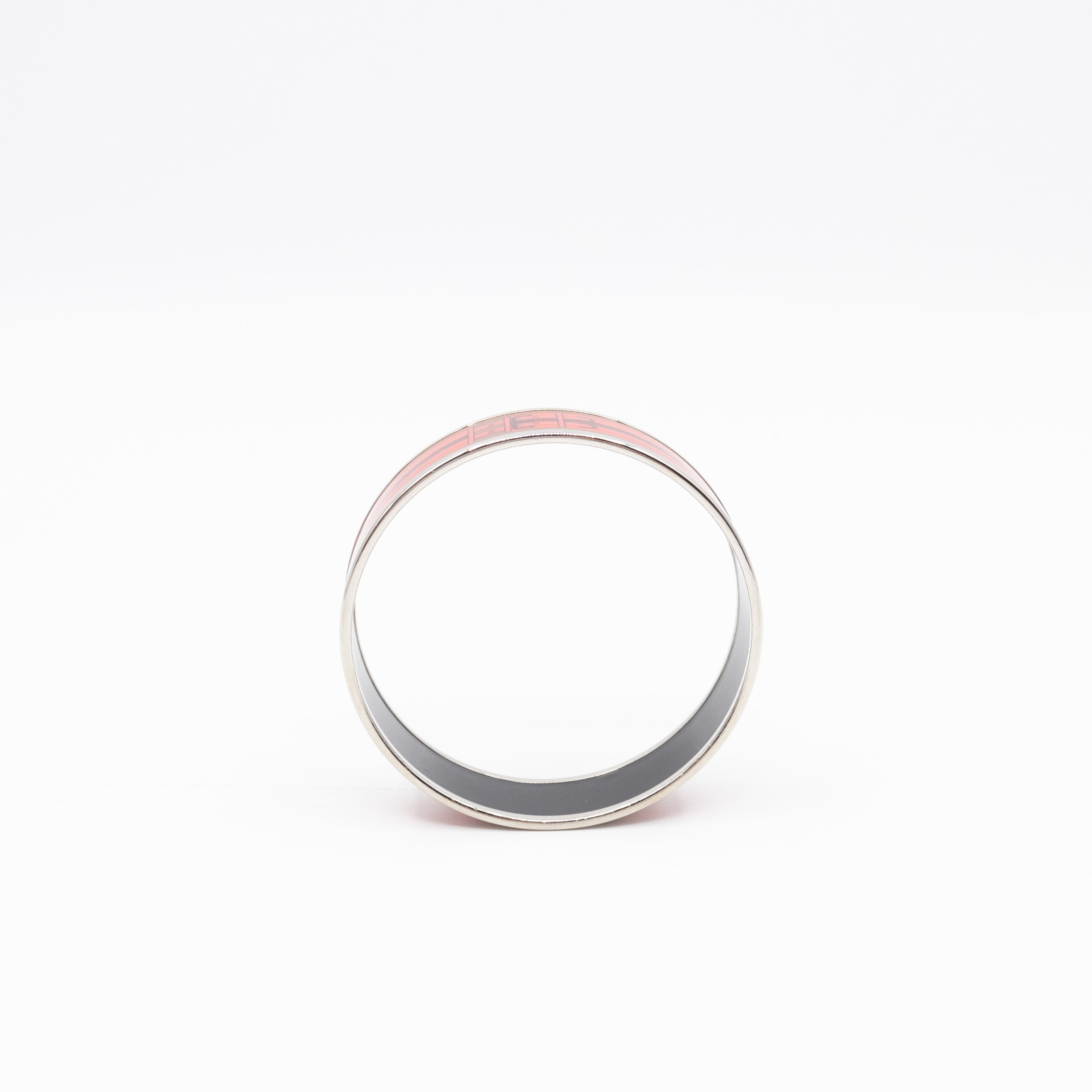 Enamel Printed Wide Nouveau Rocabar Bangle Bracelet Red