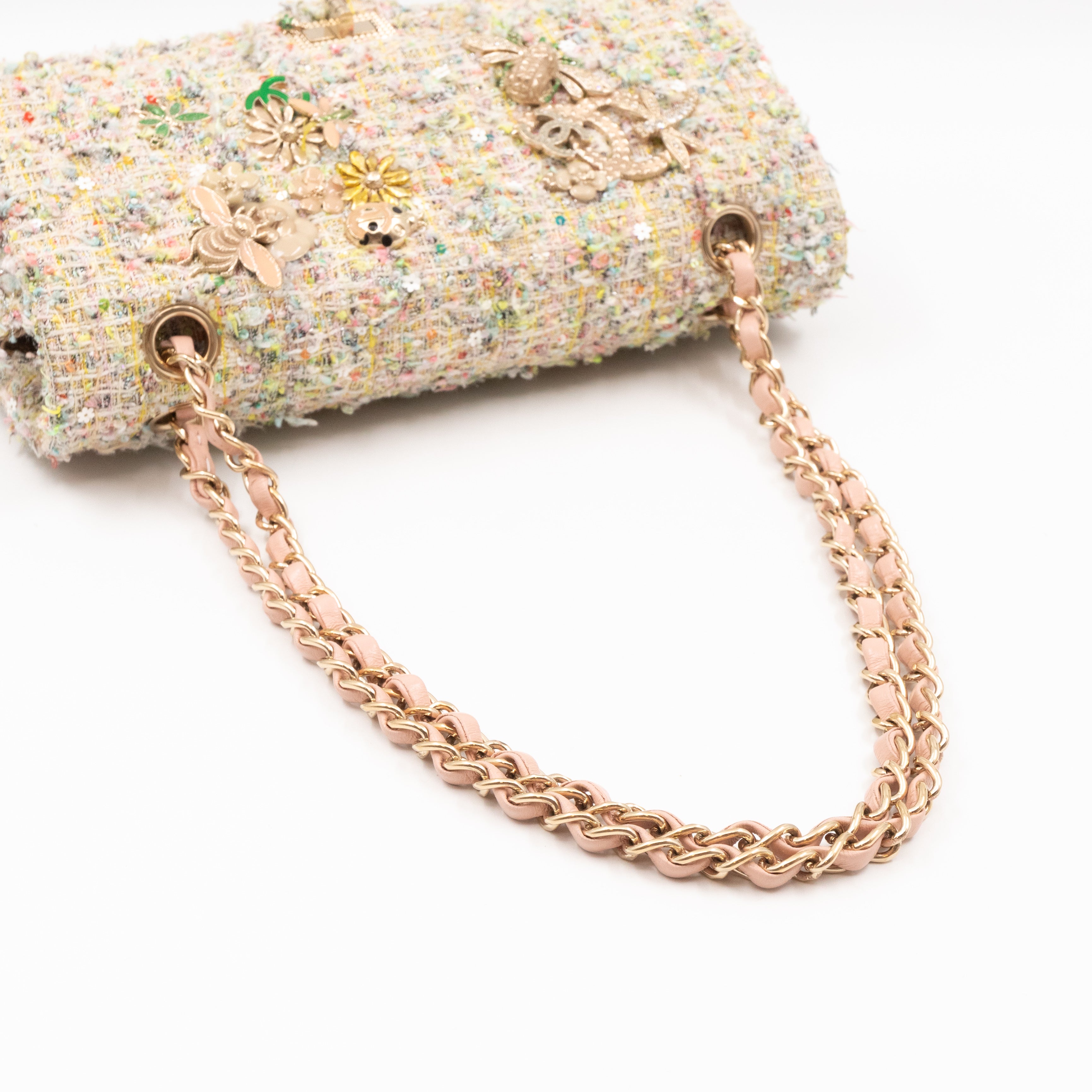 Gardens Charms 2.55 Reissue Flap Bag Multicolor Beige Tweed
