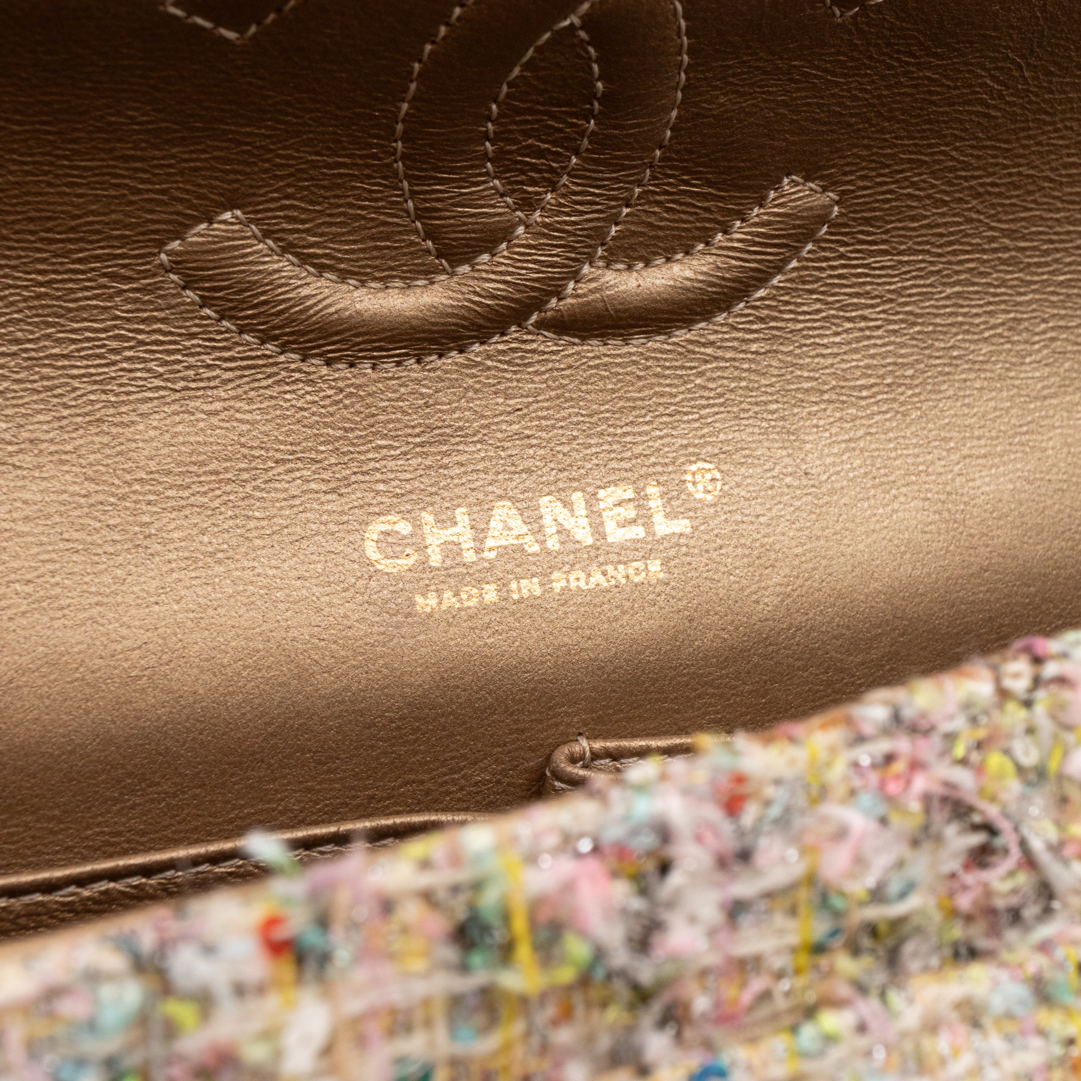 Gardens Charms 2.55 Reissue Flap Bag Multicolor Beige Tweed