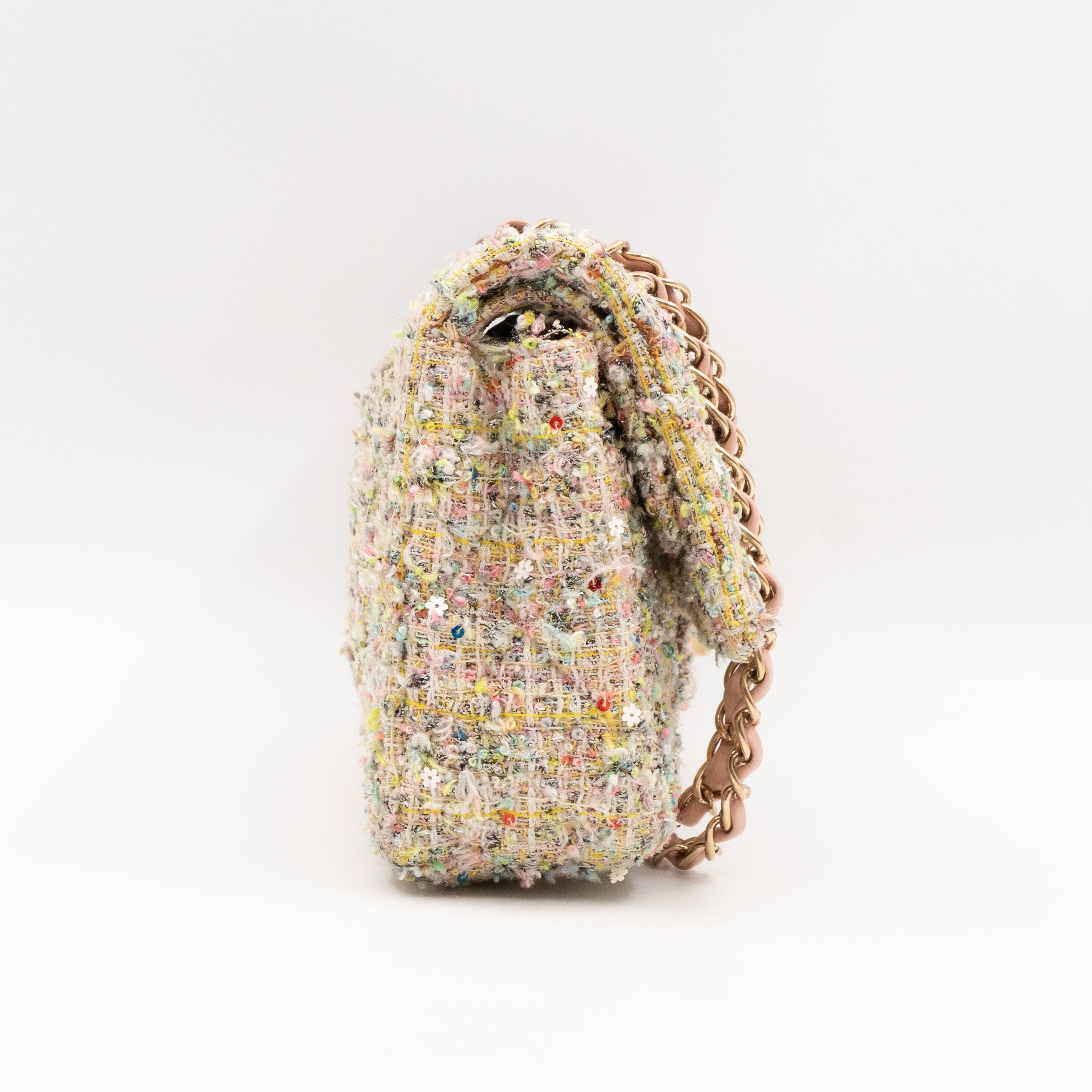 Gardens Charms 2.55 Reissue Flap Bag Multicolor Beige Tweed