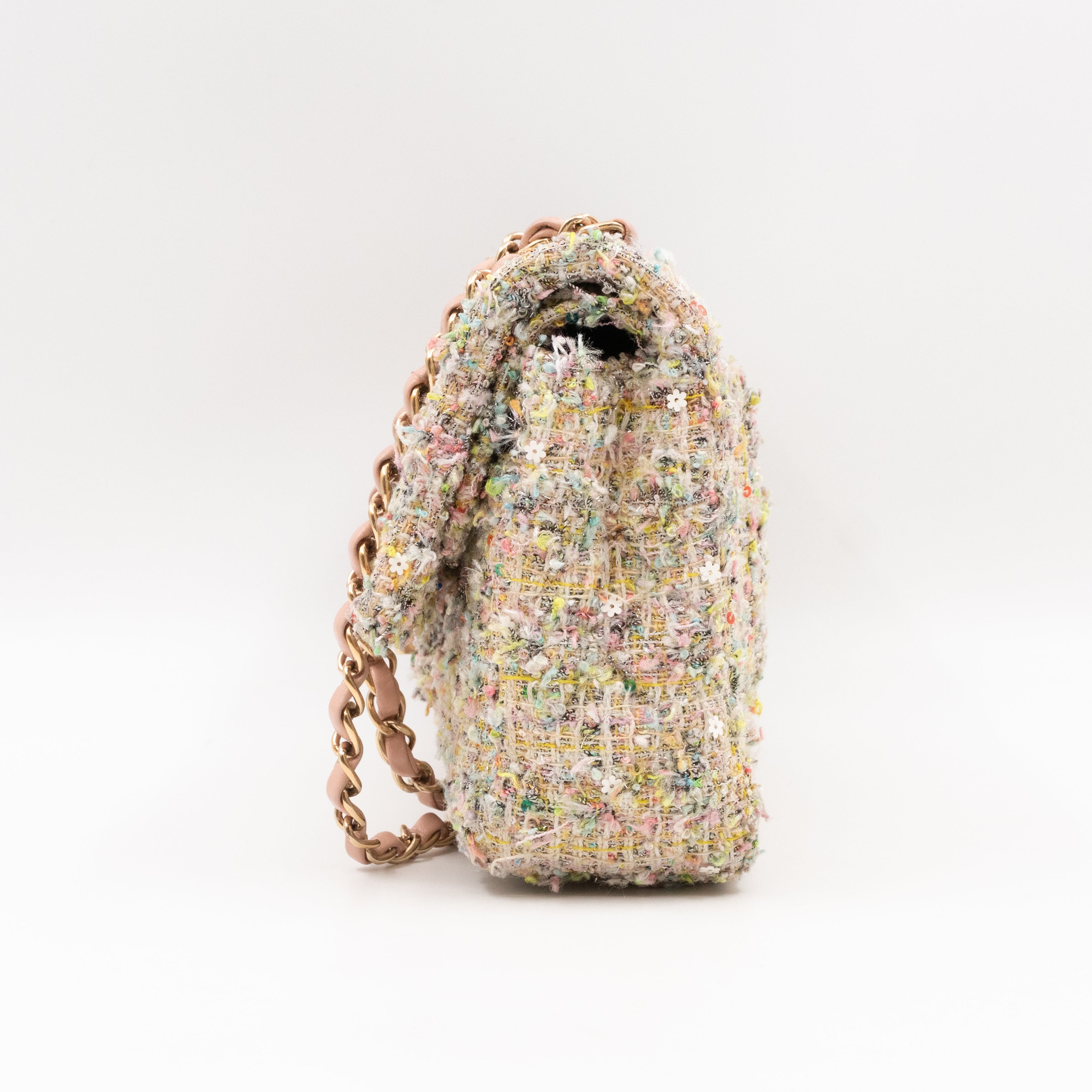 Gardens Charms 2.55 Reissue Flap Bag Multicolor Beige Tweed