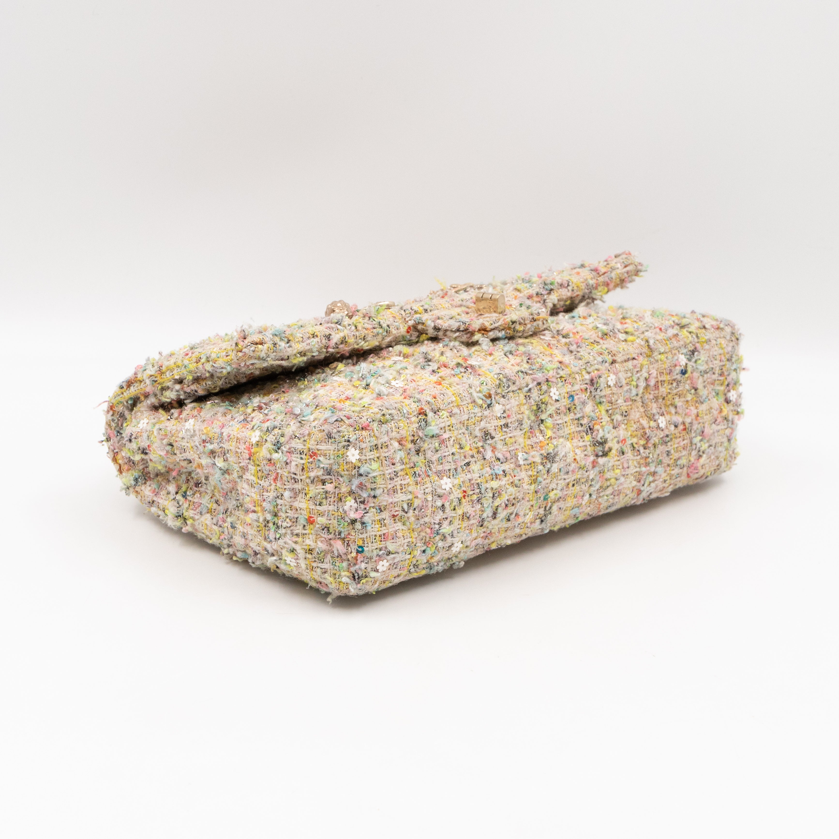 Gardens Charms 2.55 Reissue Flap Bag Multicolor Beige Tweed