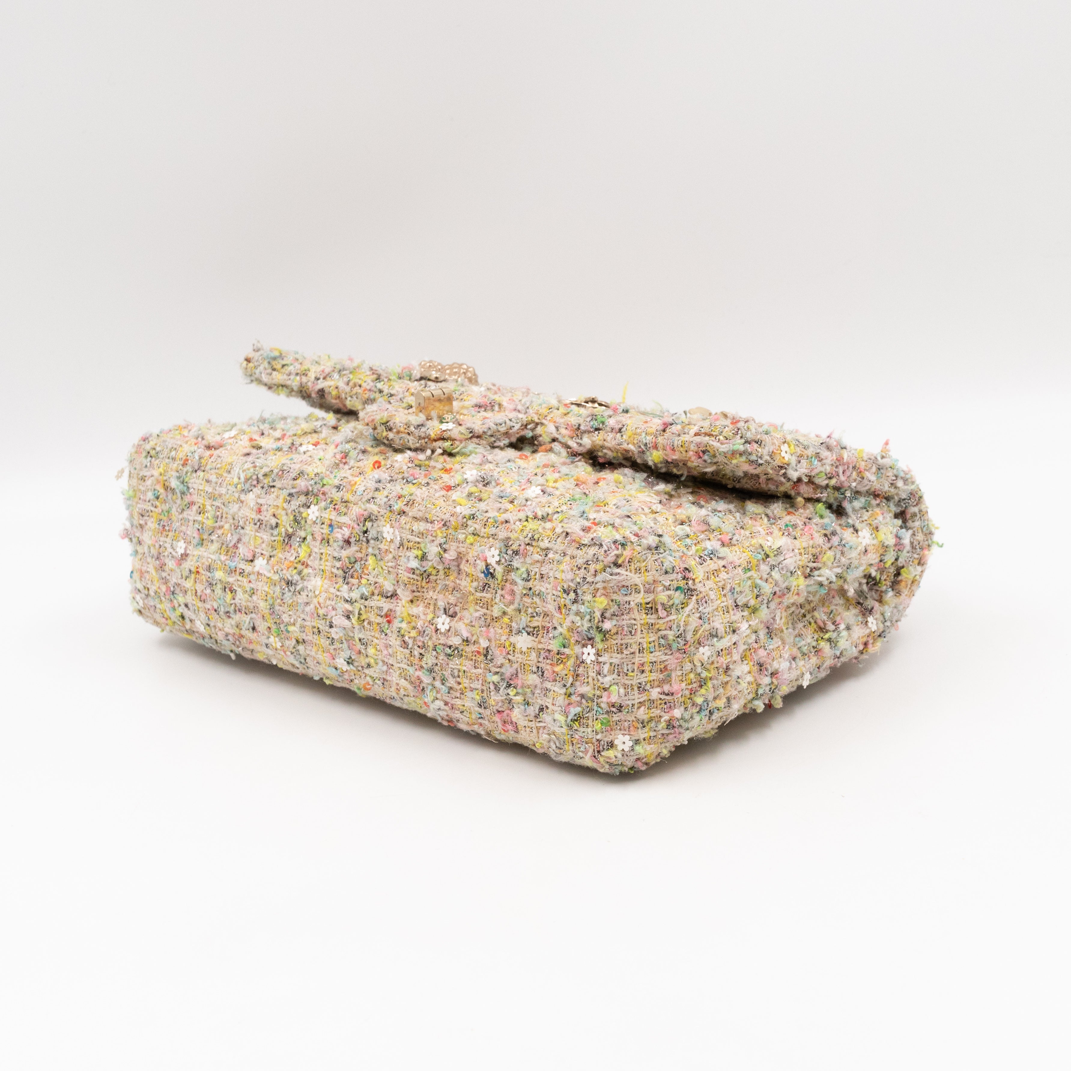 Gardens Charms 2.55 Reissue Flap Bag Multicolor Beige Tweed