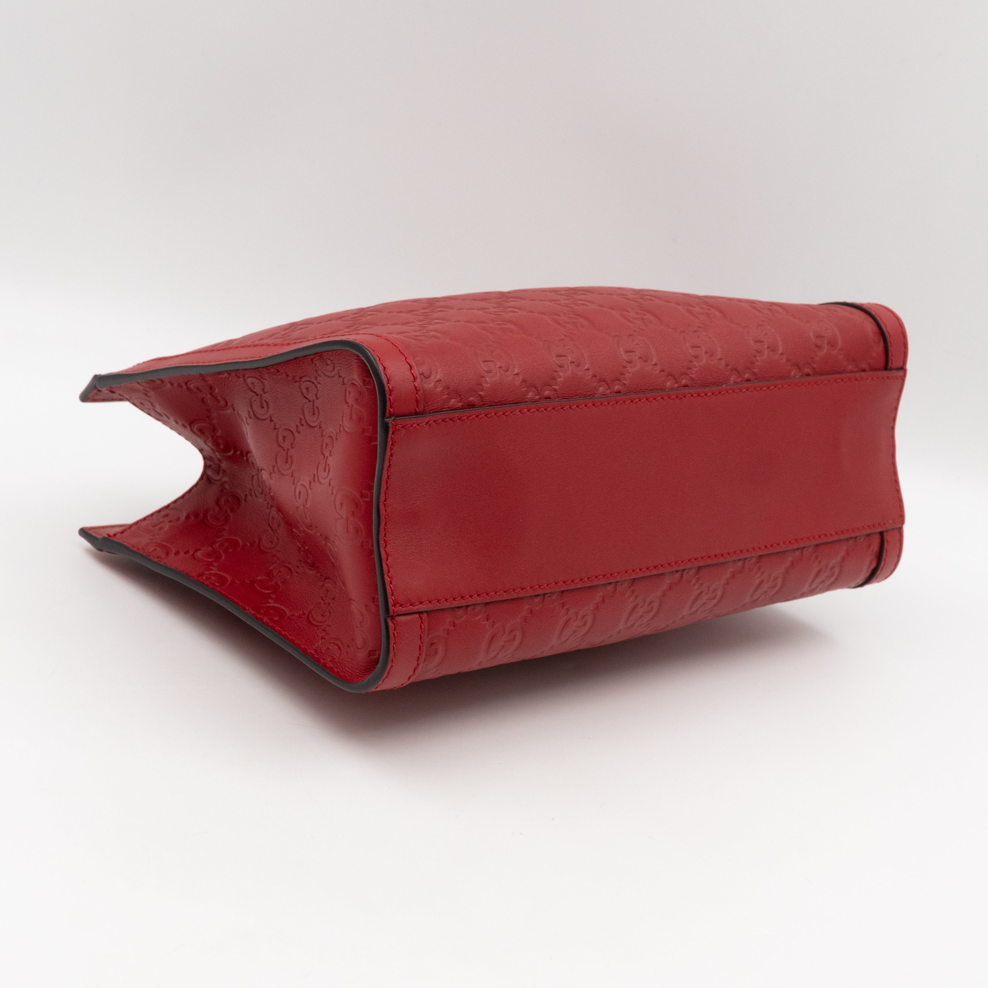 Padlock Small GG Shoulder Bag Hibiscus Red Guccissima Leather