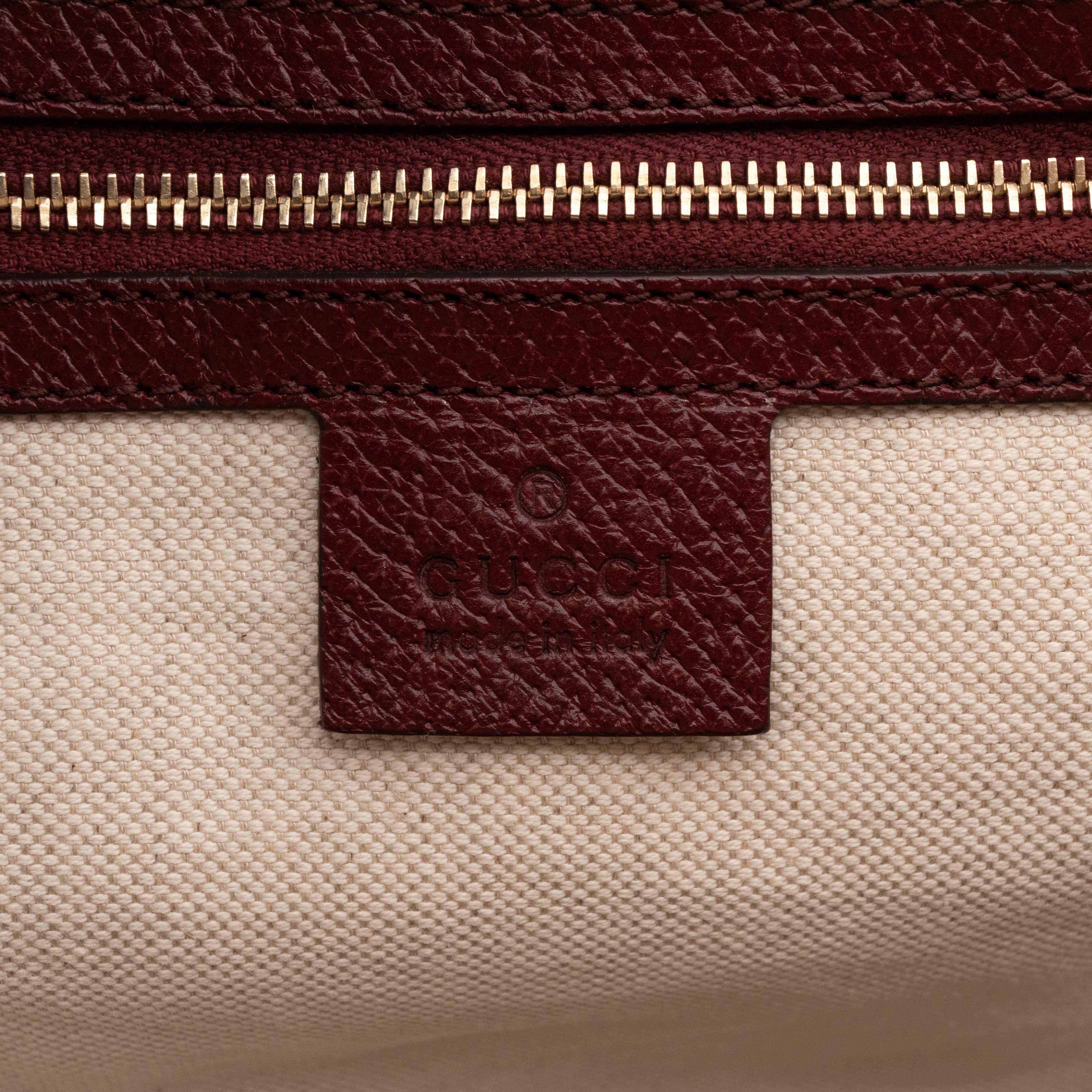 Bree Original Tote Medium GG Canvas Burgundy Leather