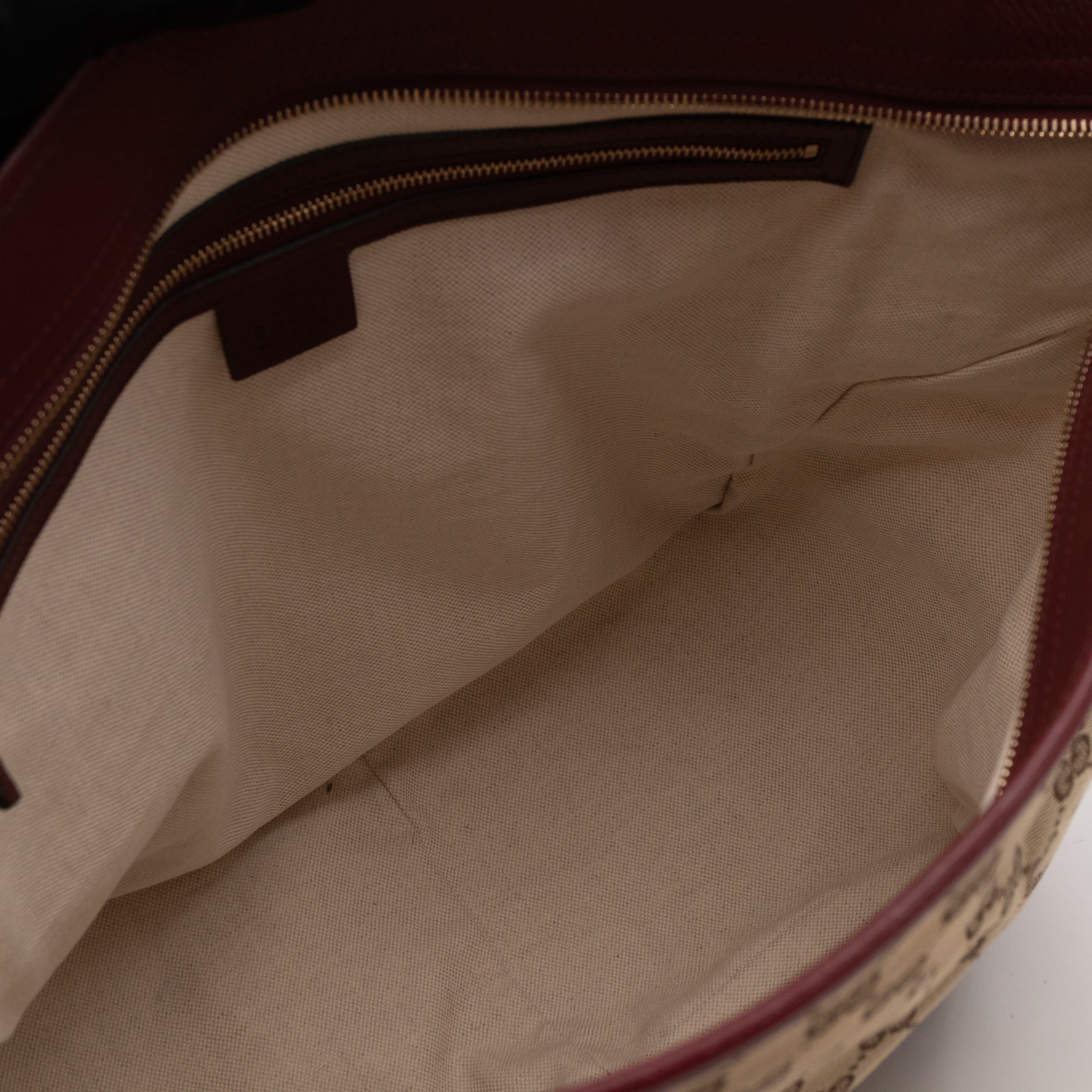 Bree Original Tote Medium GG Canvas Burgundy Leather