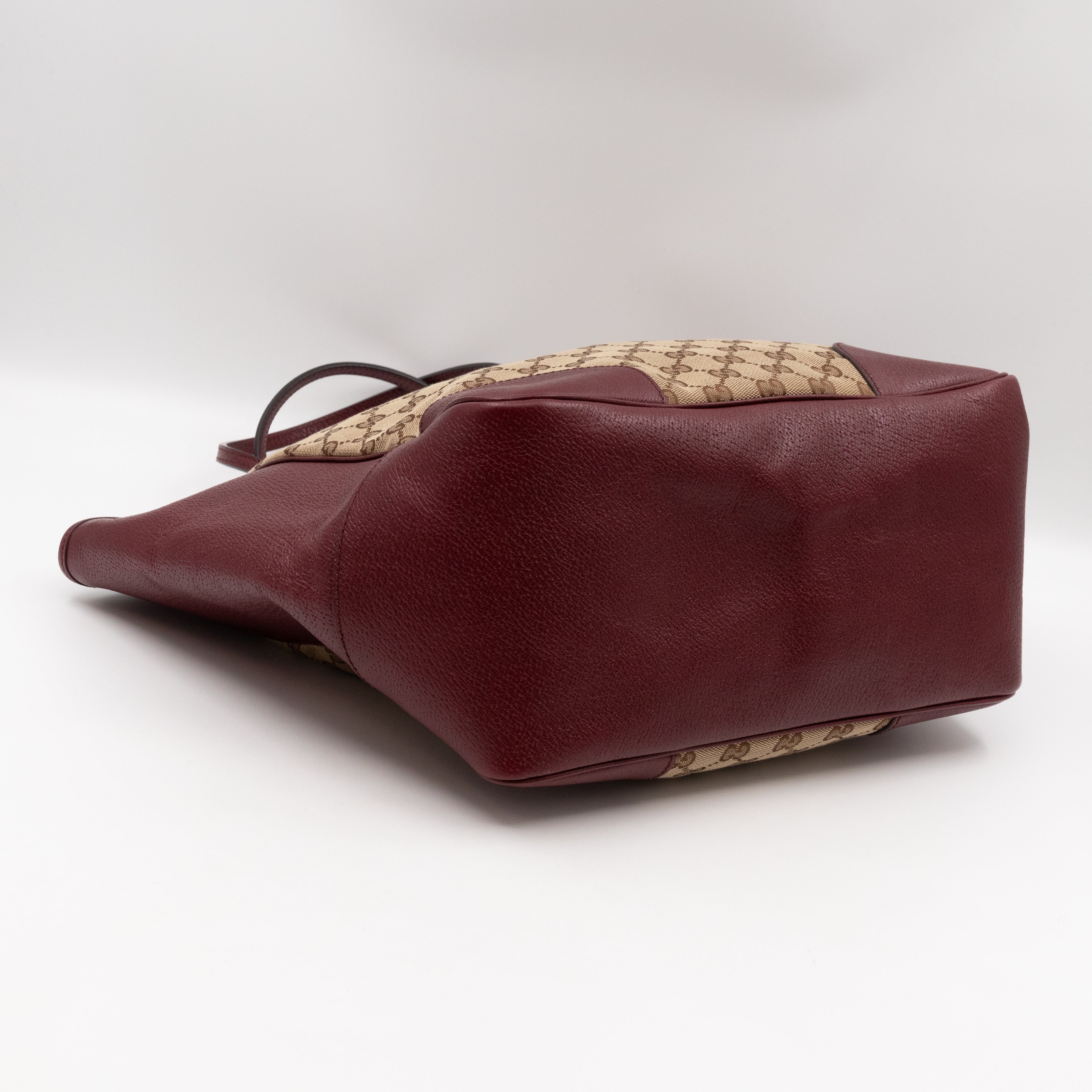 Bree Original Tote Medium GG Canvas Burgundy Leather