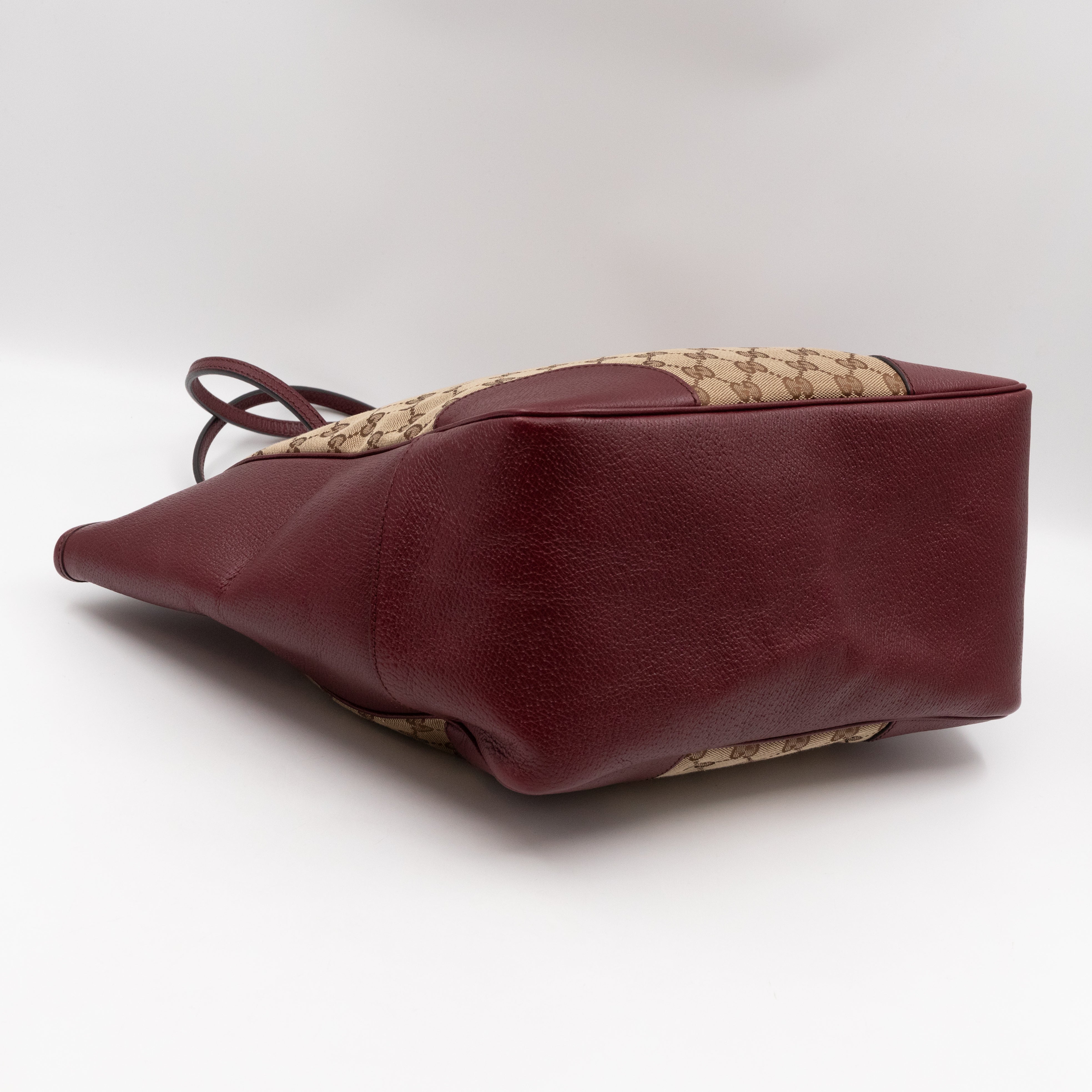 Bree Original Tote Medium GG Canvas Burgundy Leather