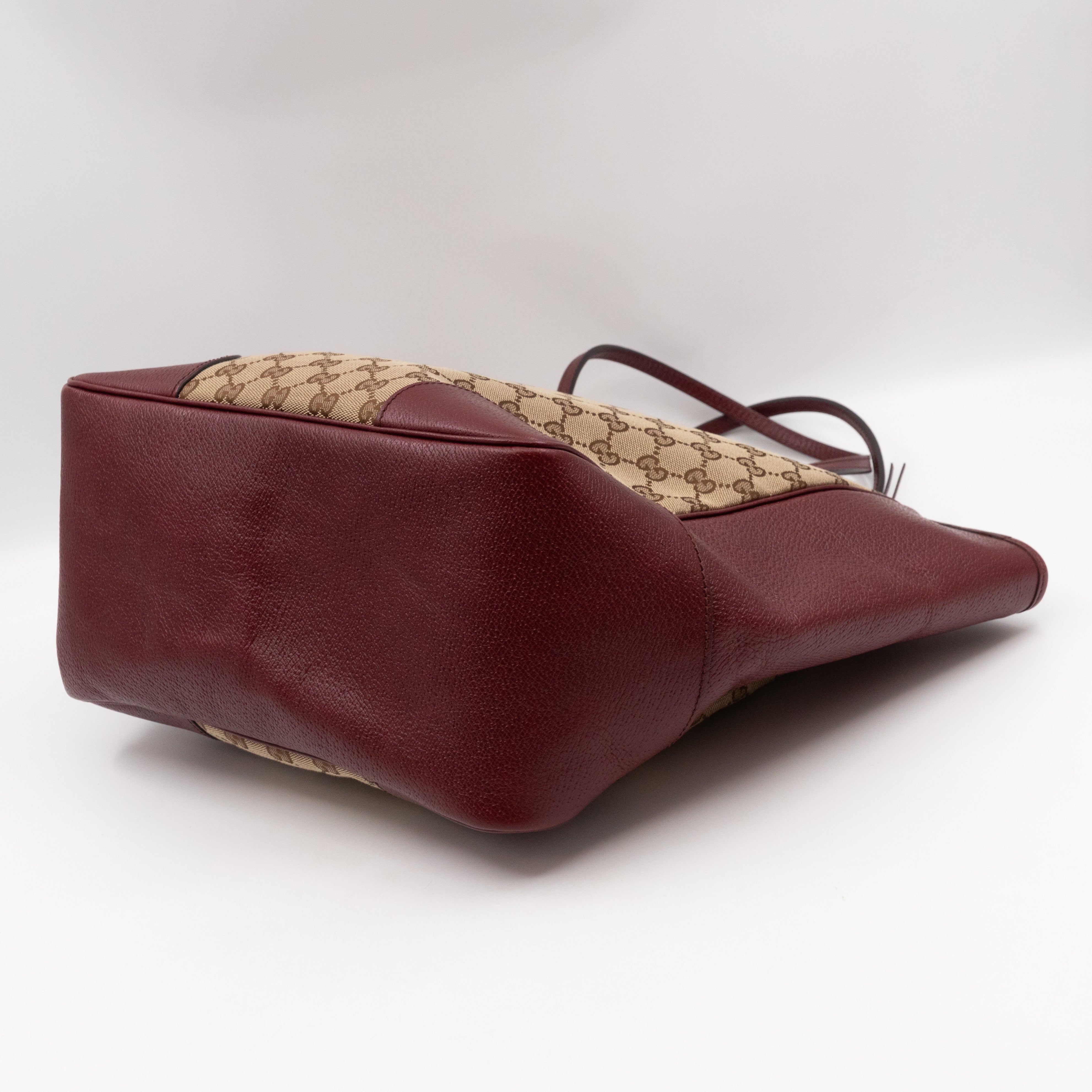 Bree Original Tote Medium GG Canvas Burgundy Leather