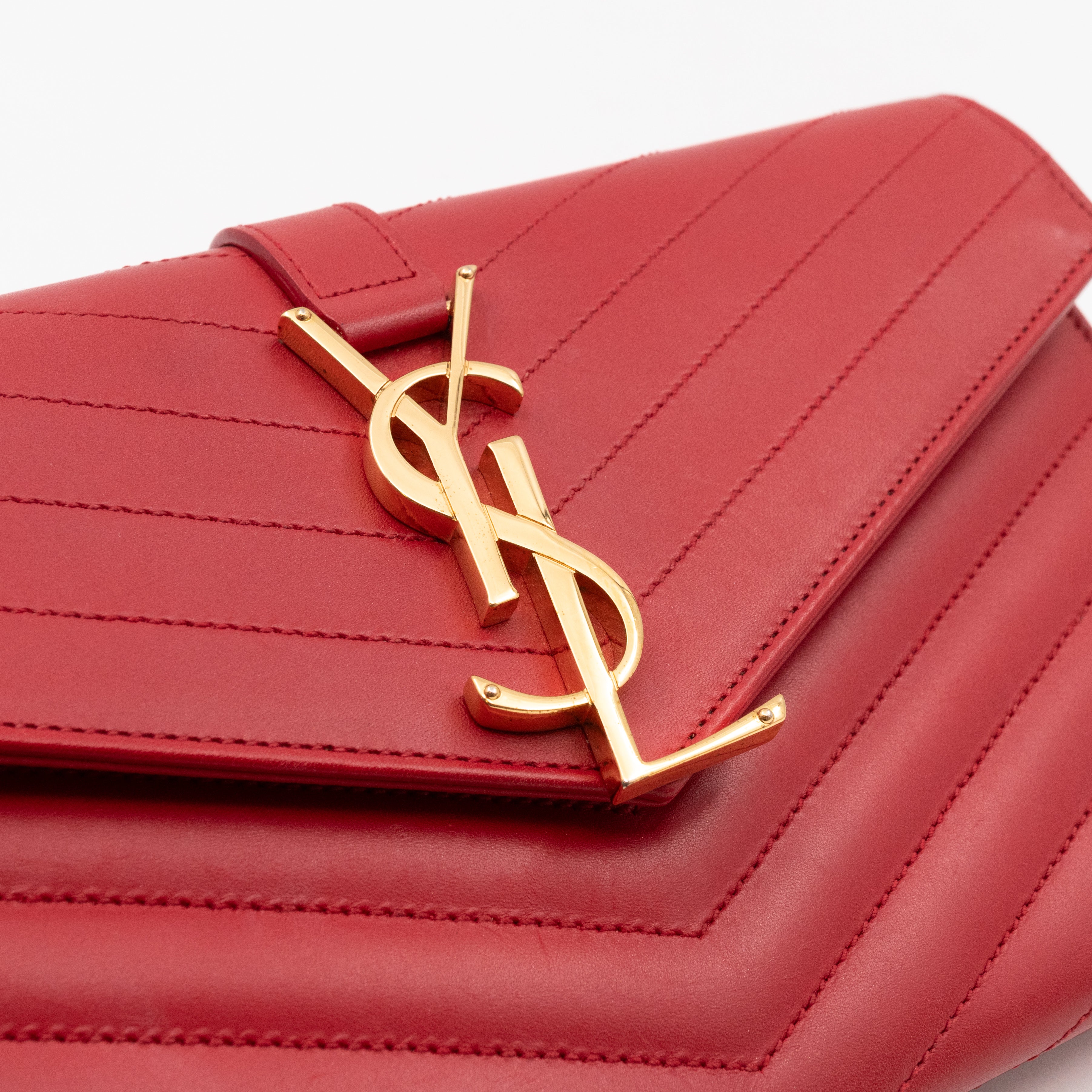 Envelope Clutch Red Smooth Leather