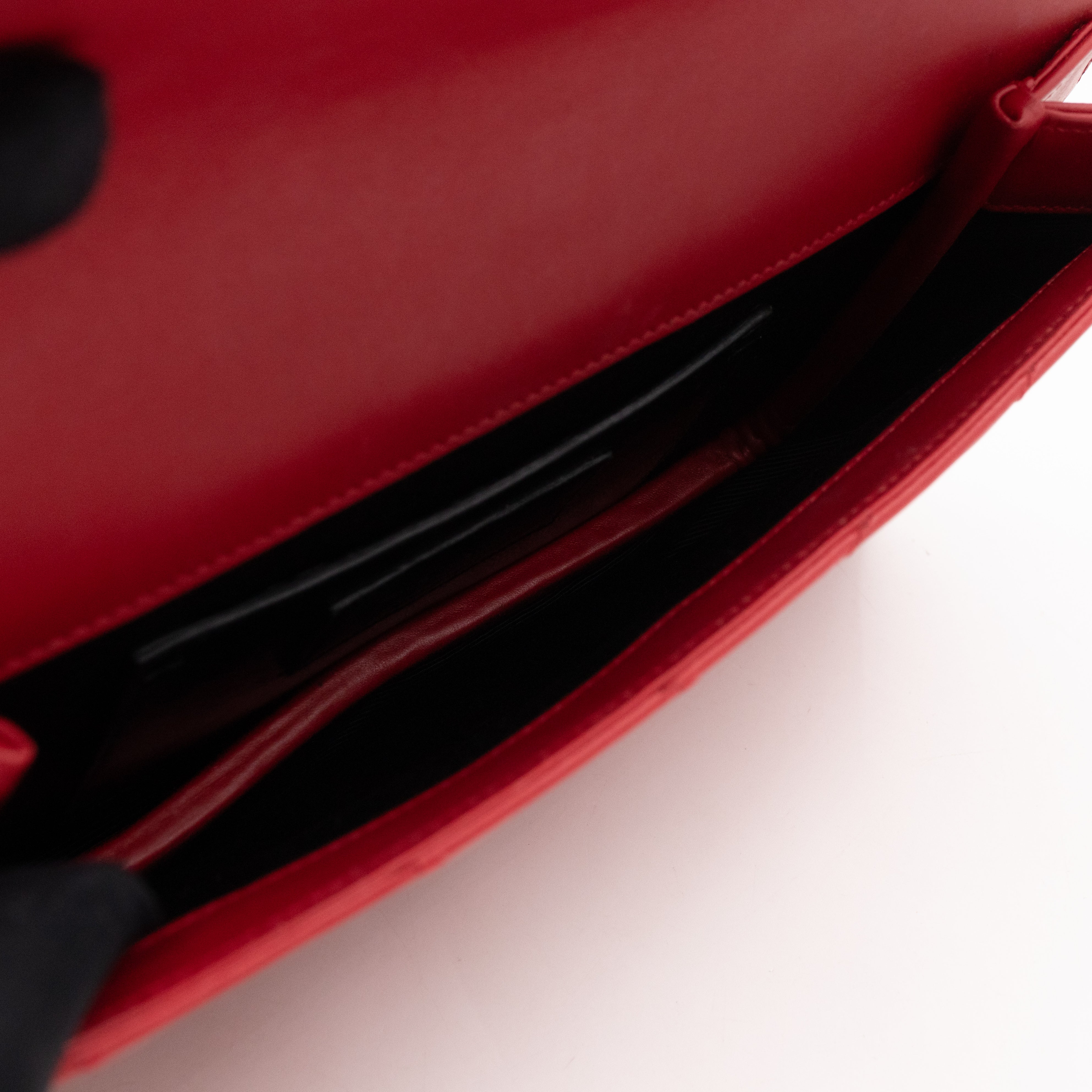 Envelope Clutch Red Smooth Leather