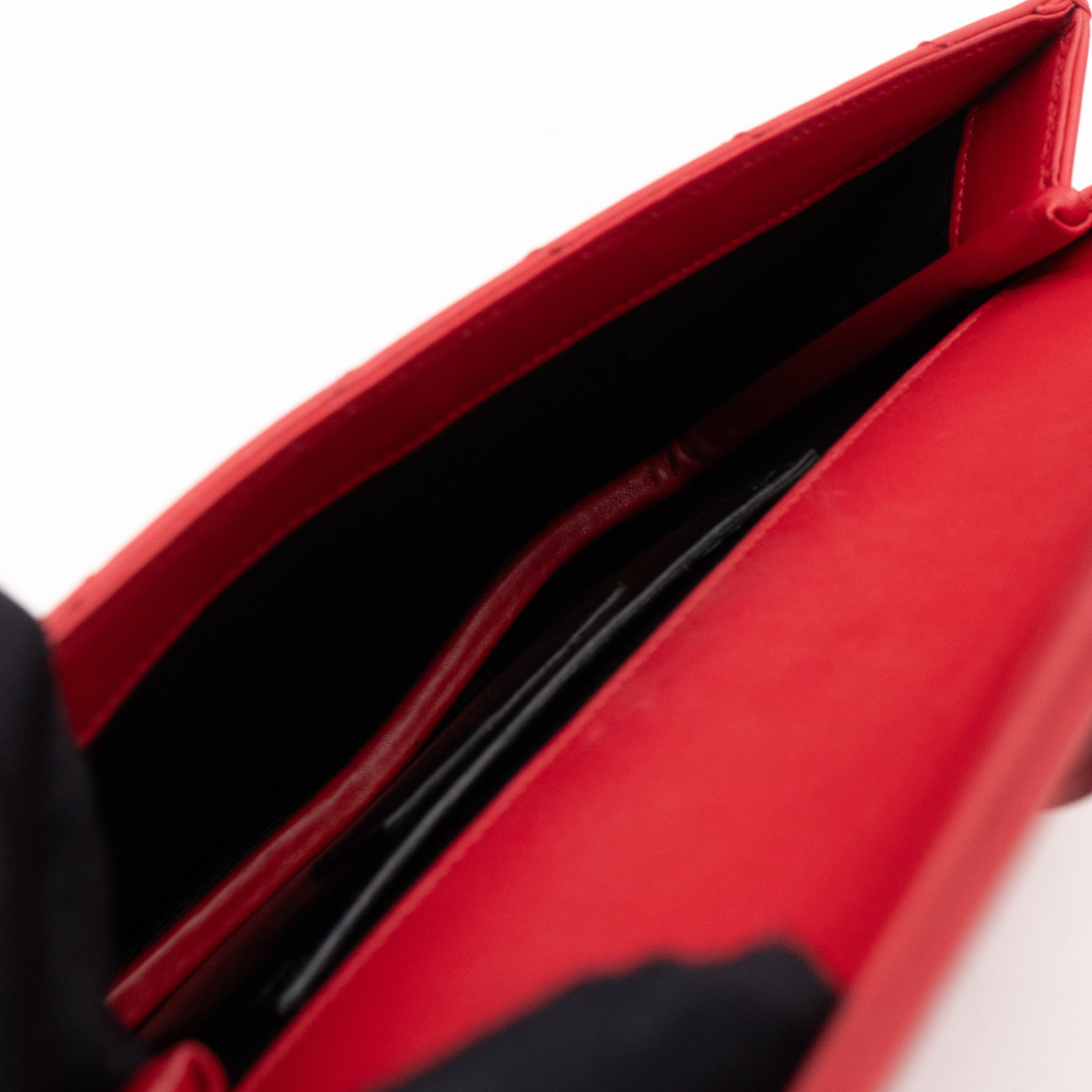 Envelope Clutch Red Smooth Leather