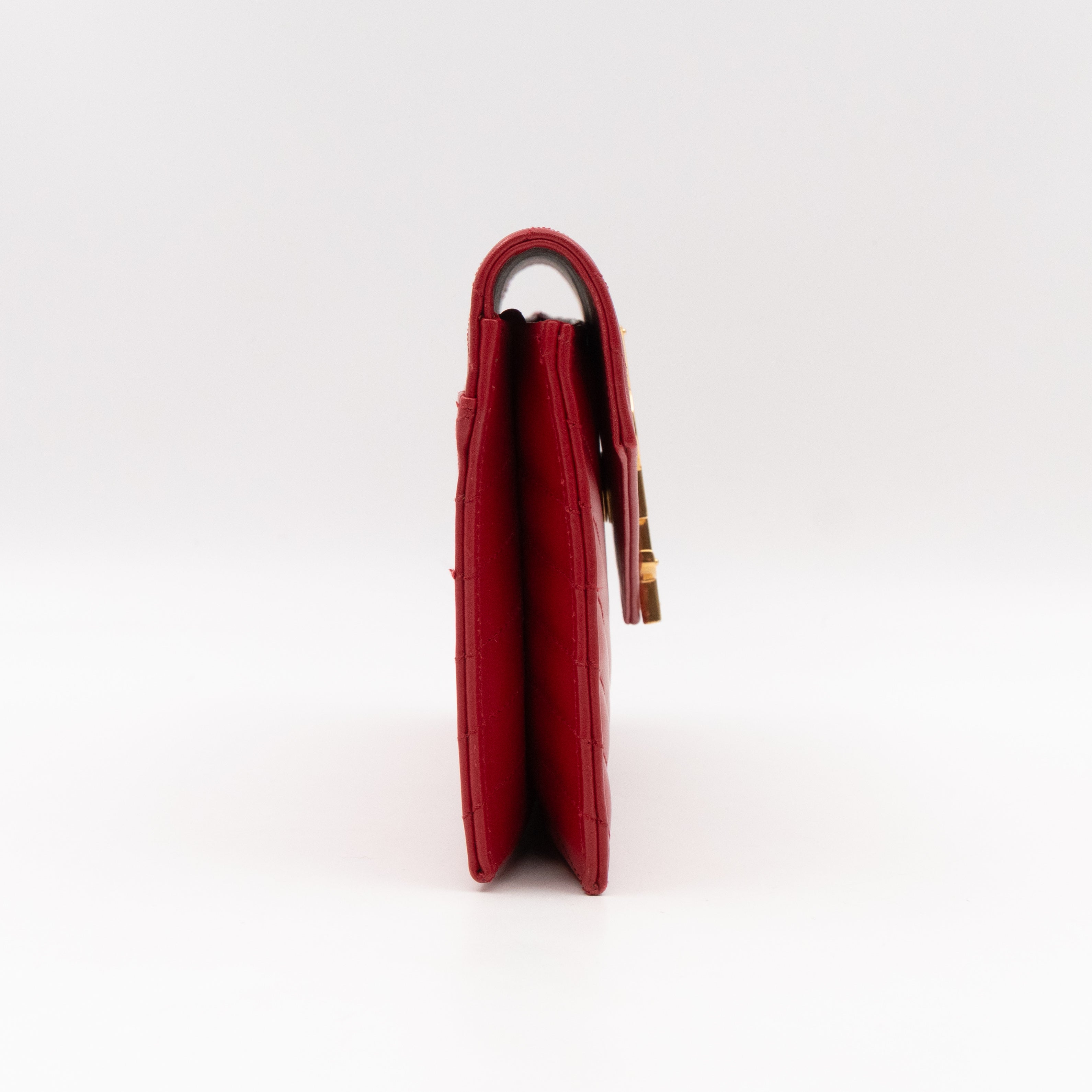 Envelope Clutch Red Smooth Leather