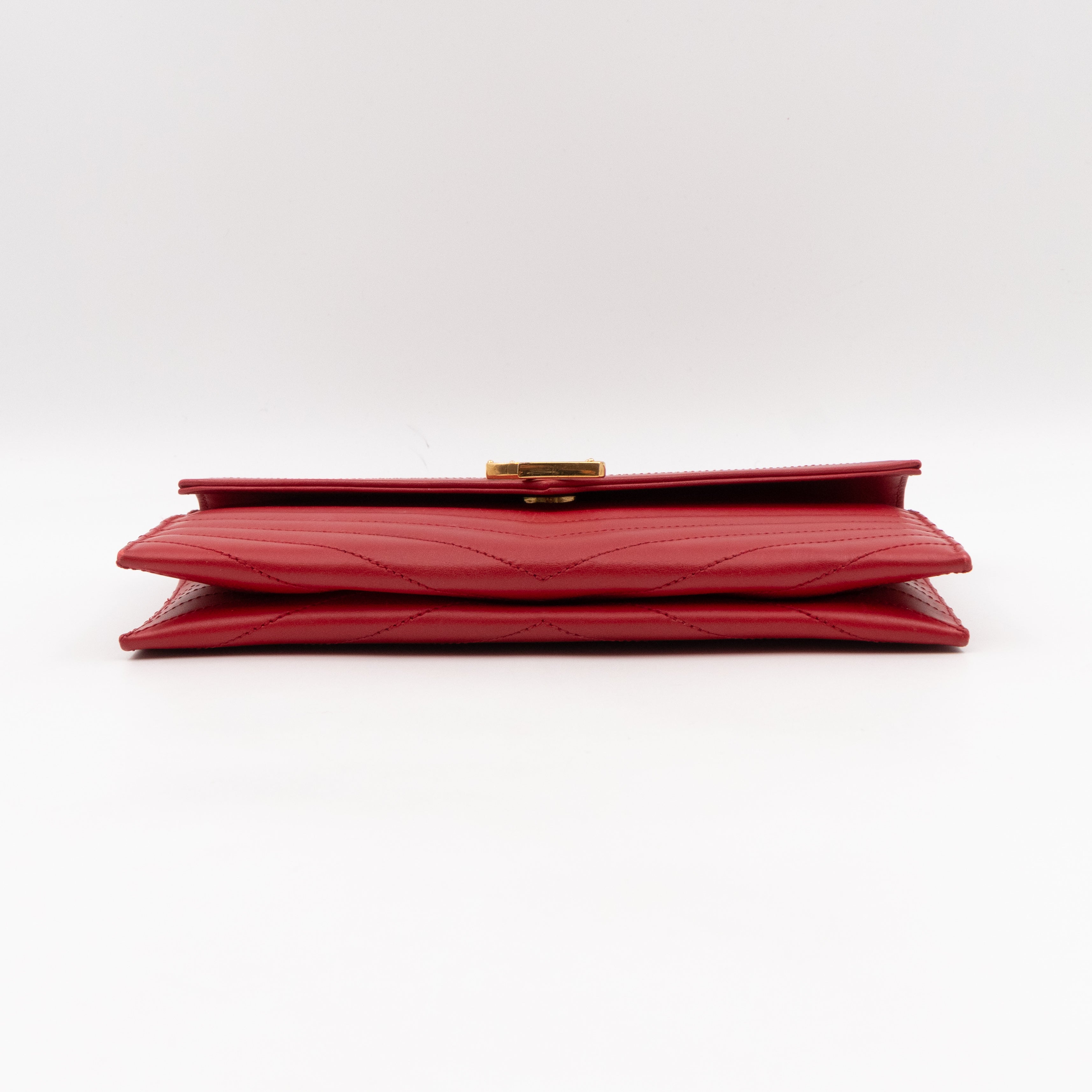 Envelope Clutch Red Smooth Leather