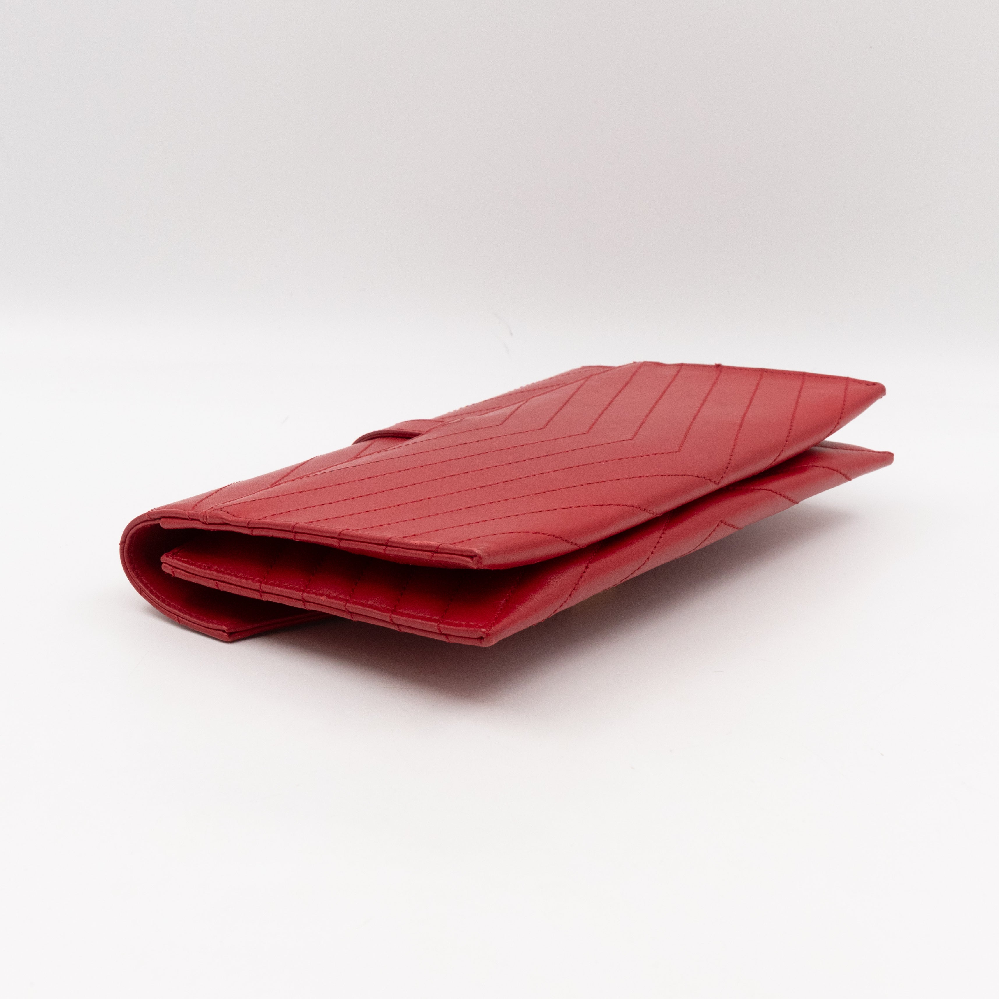 Envelope Clutch Red Smooth Leather