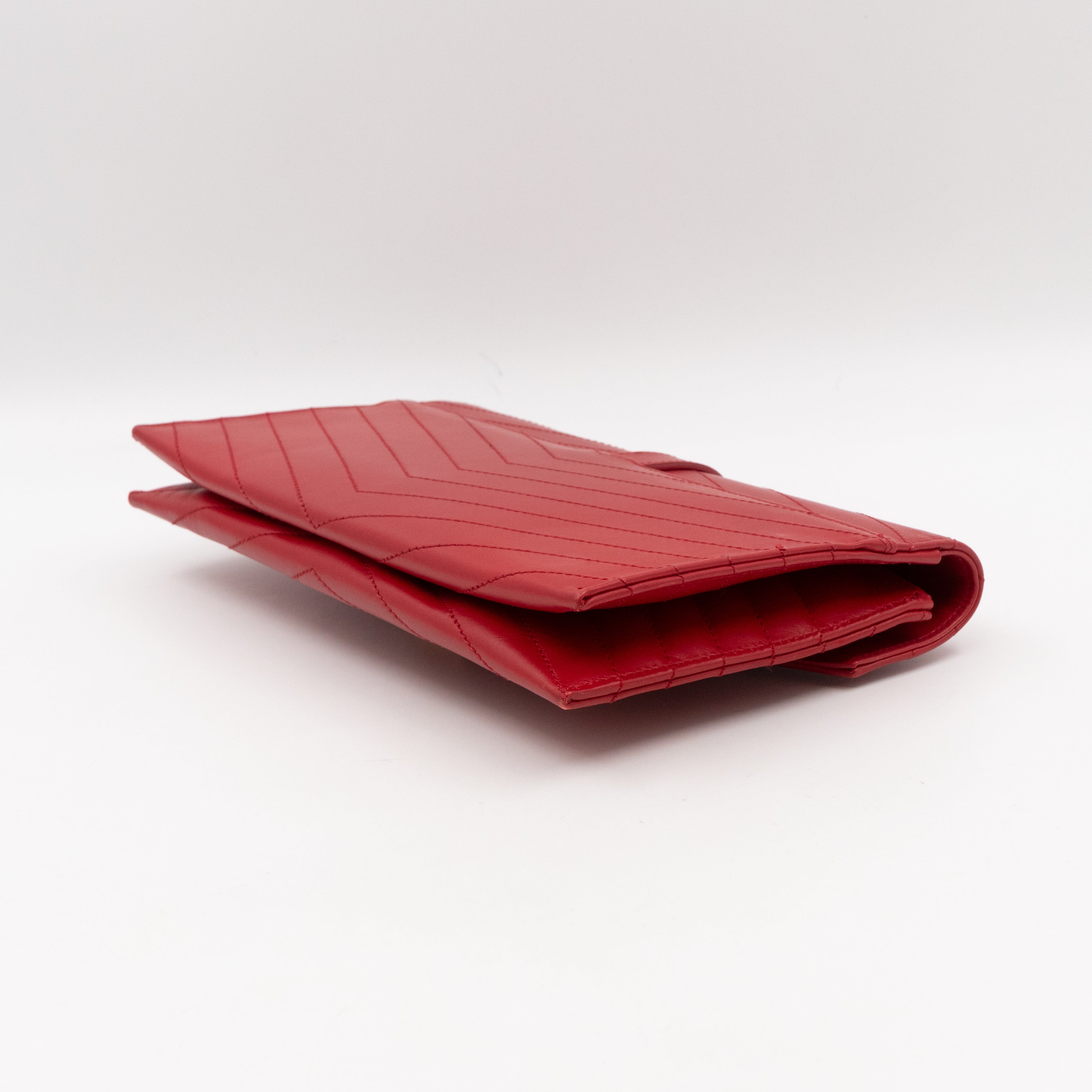 Envelope Clutch Red Smooth Leather
