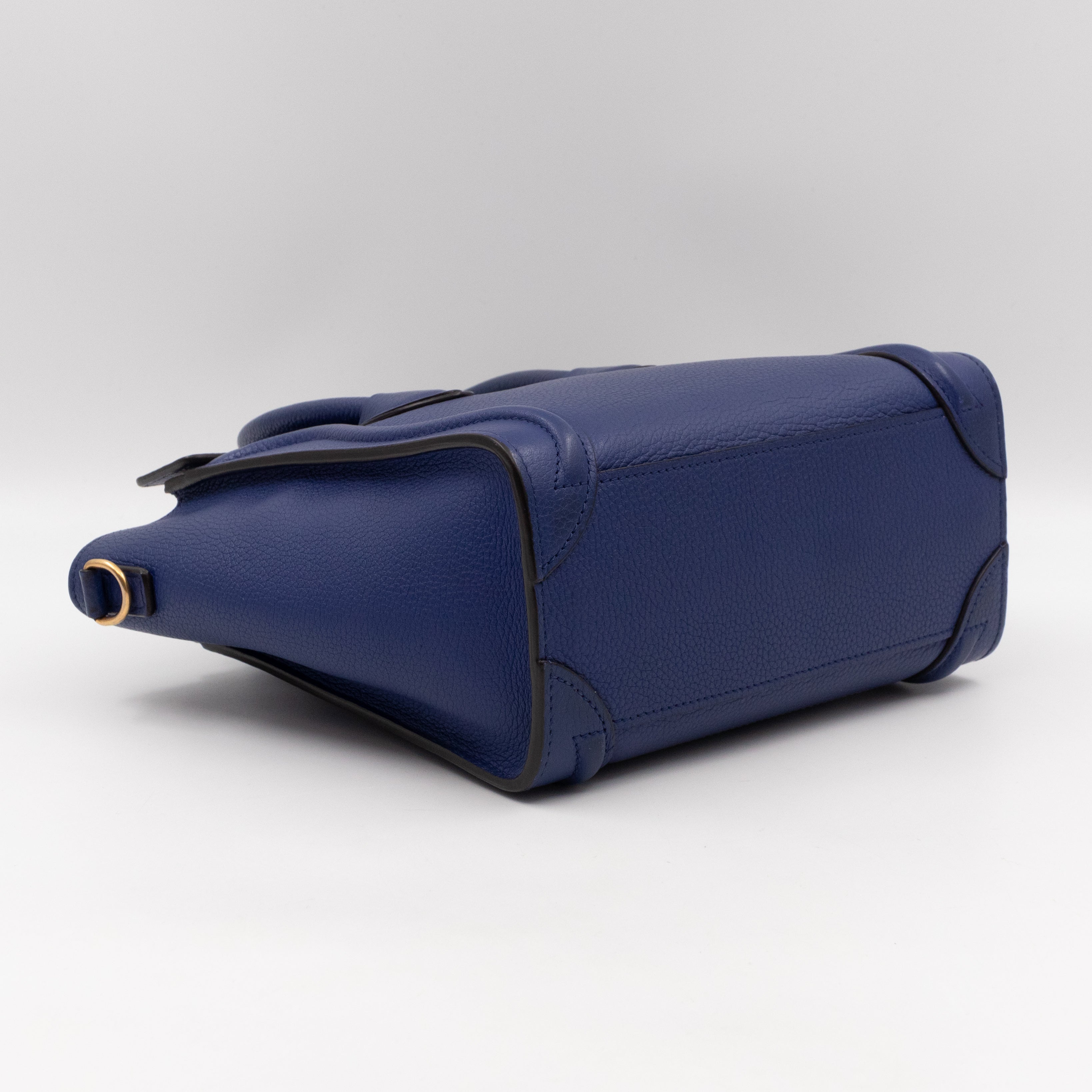 Nano Luggage Blue Drummed Leather
