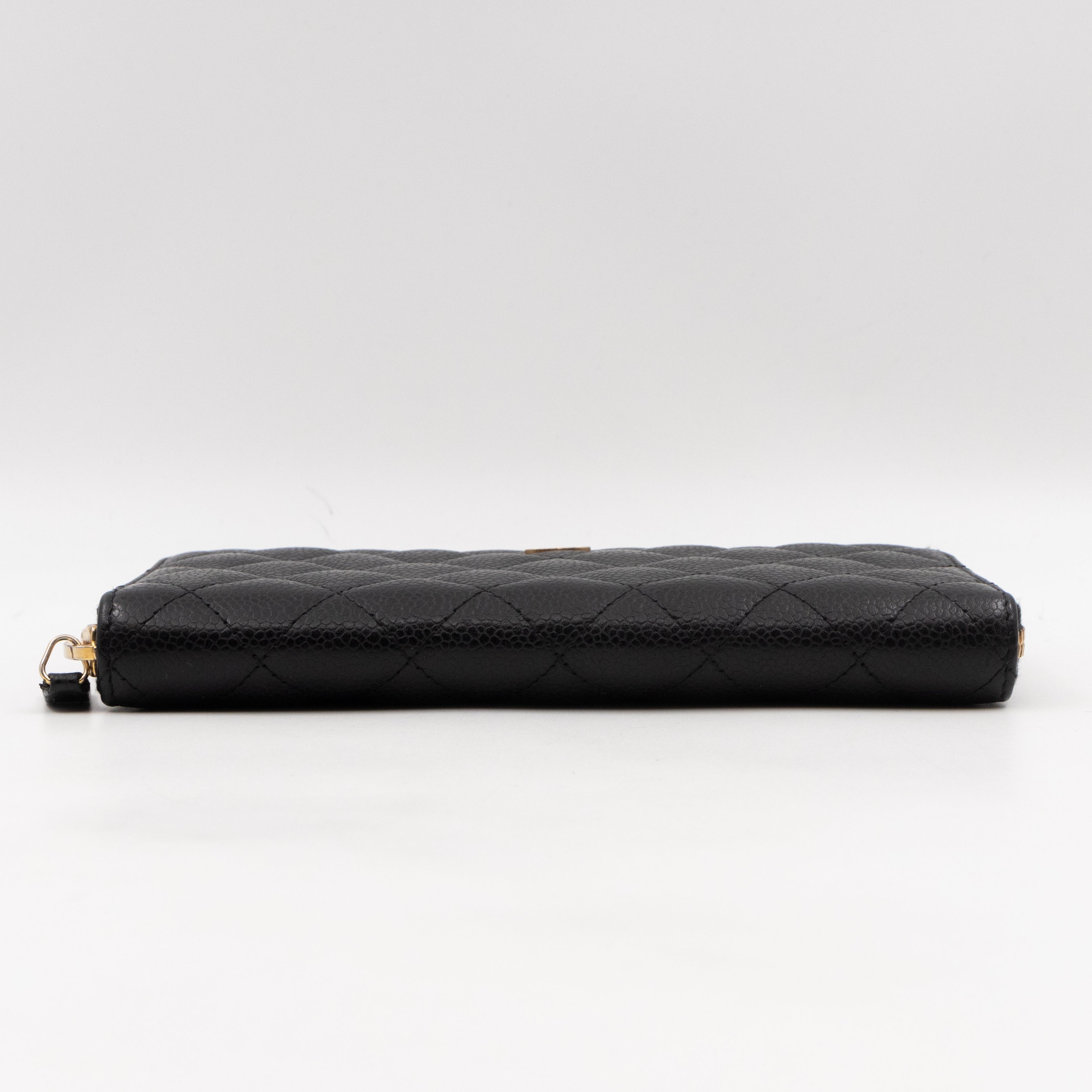 Zip Around Wallet Black Caviar Leather