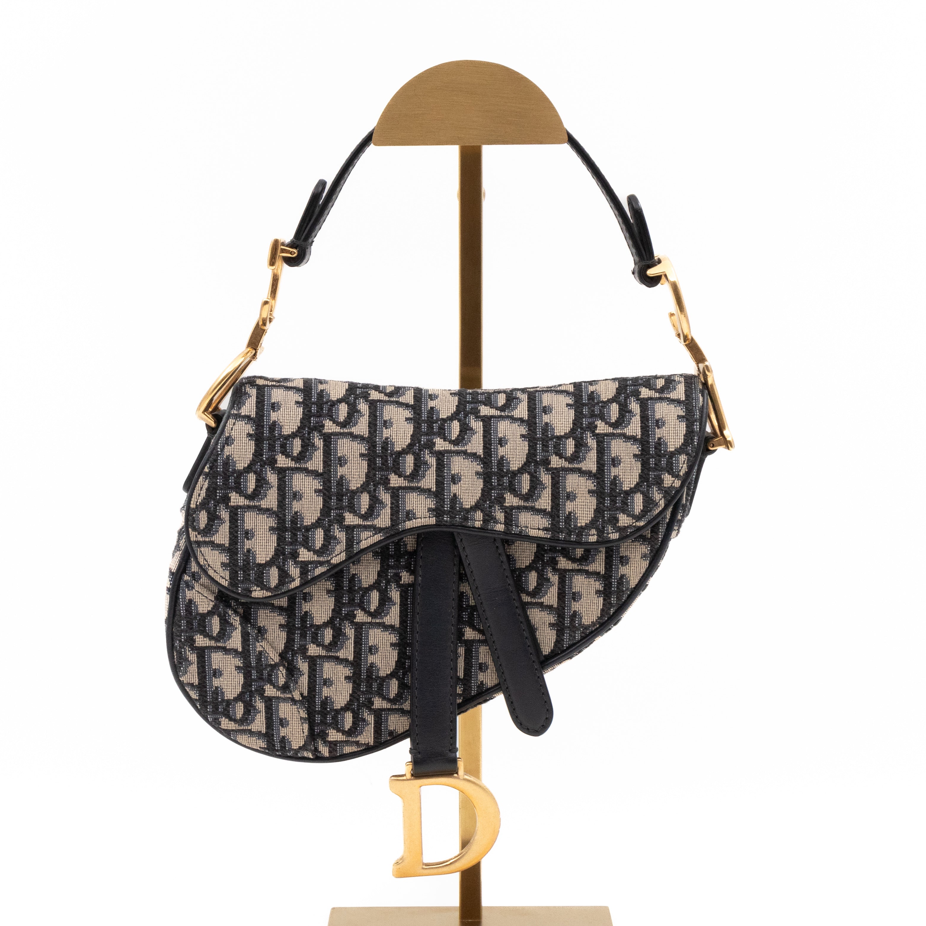 Mini Saddle Bag Blue Dior Oblique Jacquard