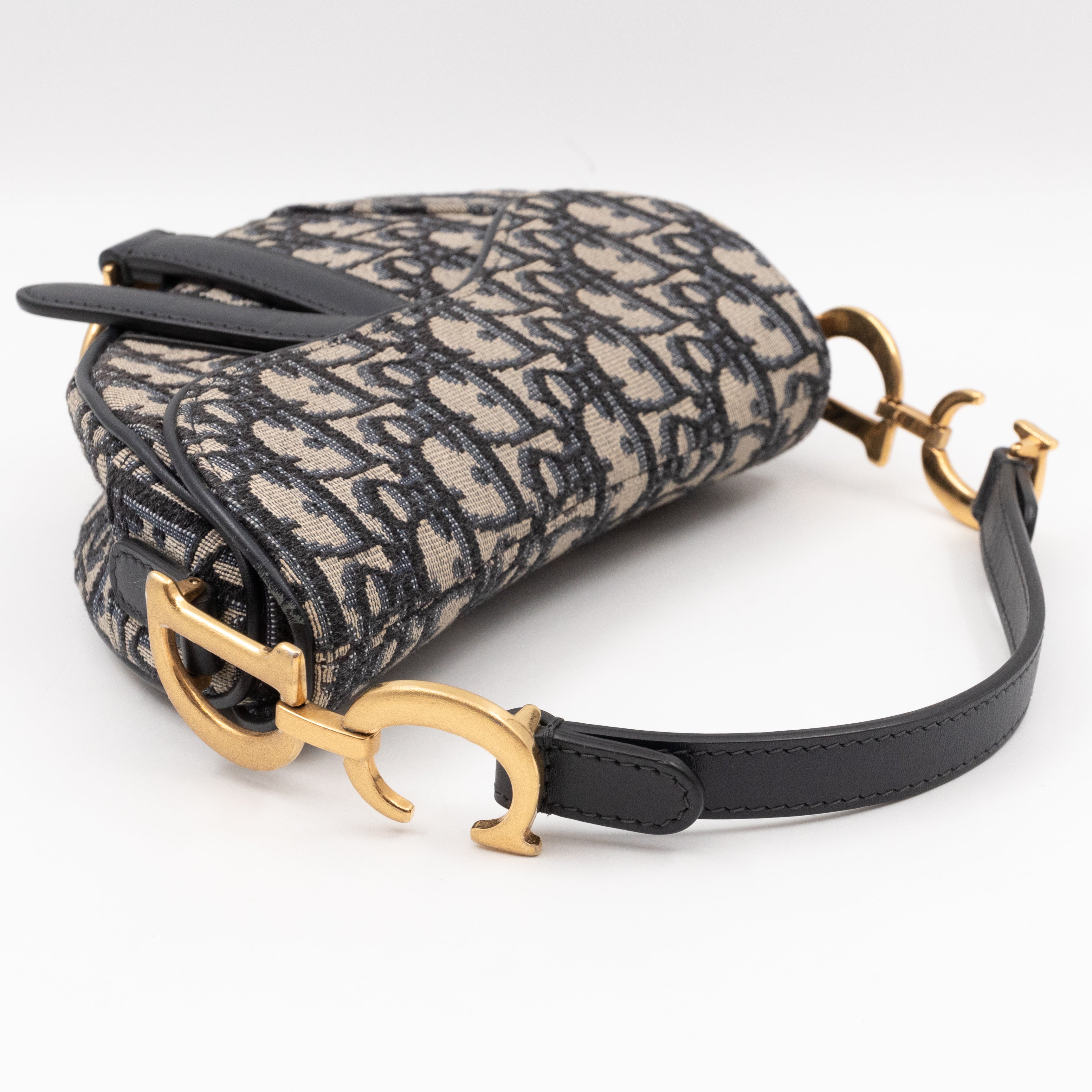 Mini Saddle Bag Blue Dior Oblique Jacquard