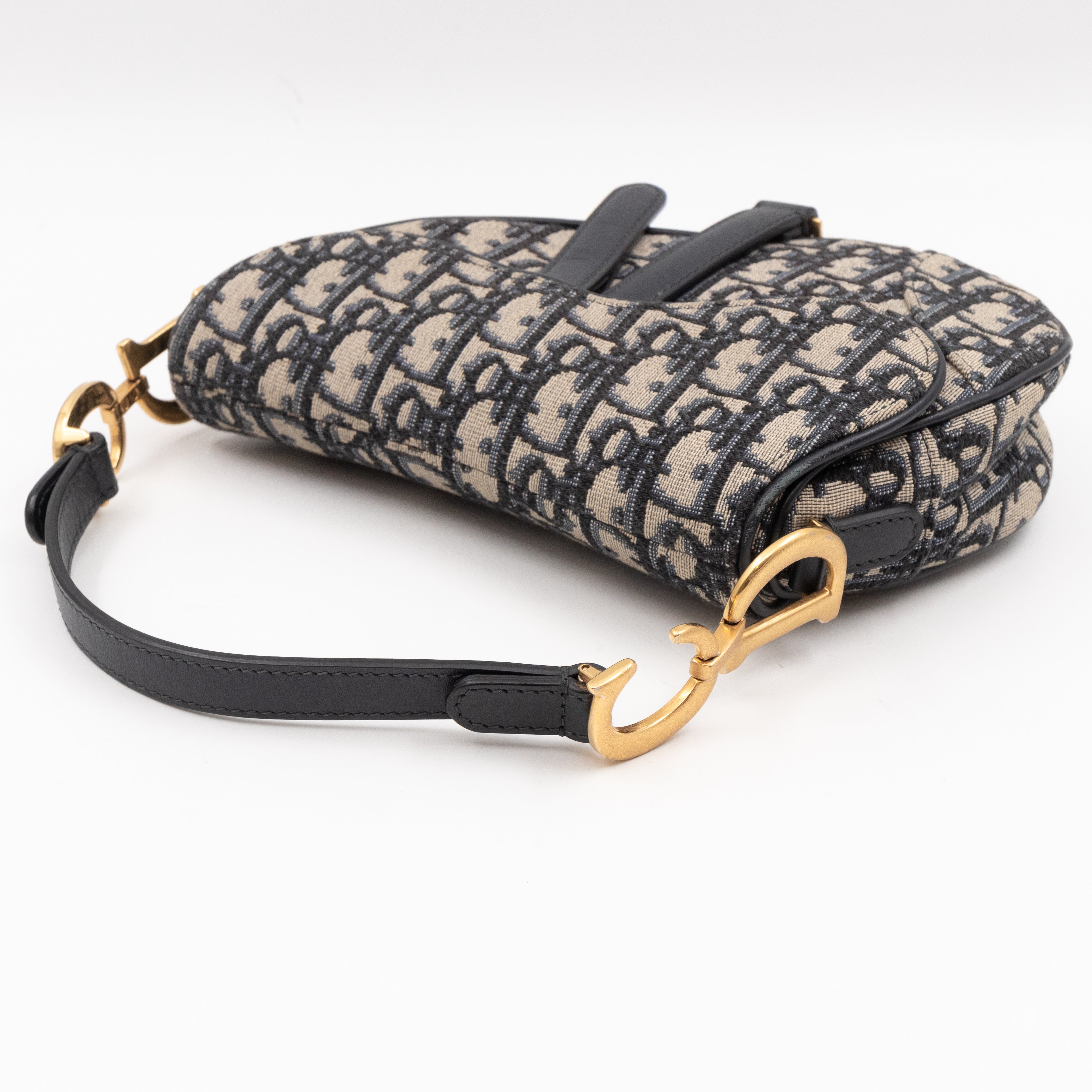 Mini Saddle Bag Blue Dior Oblique Jacquard