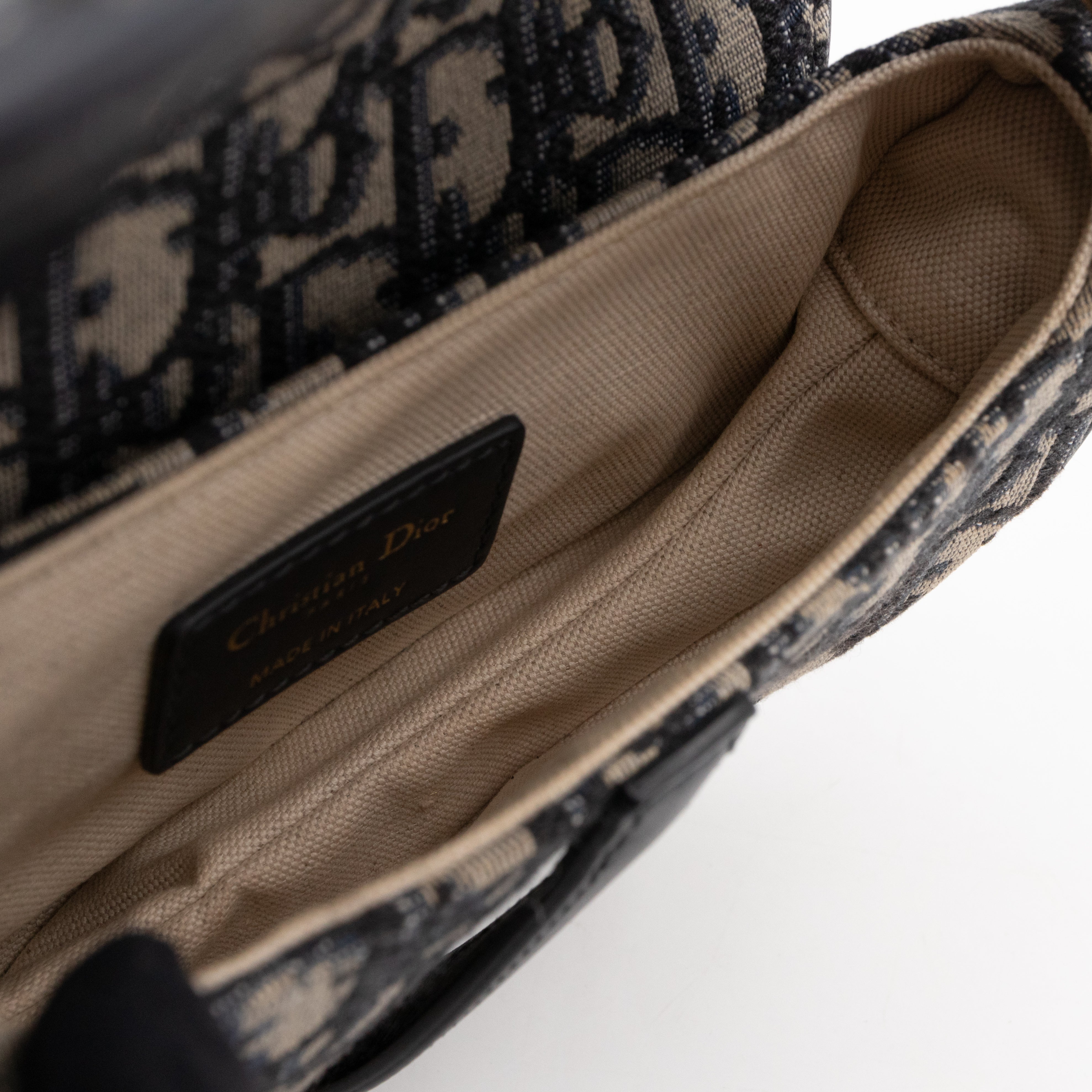 Mini Saddle Bag Blue Dior Oblique Jacquard