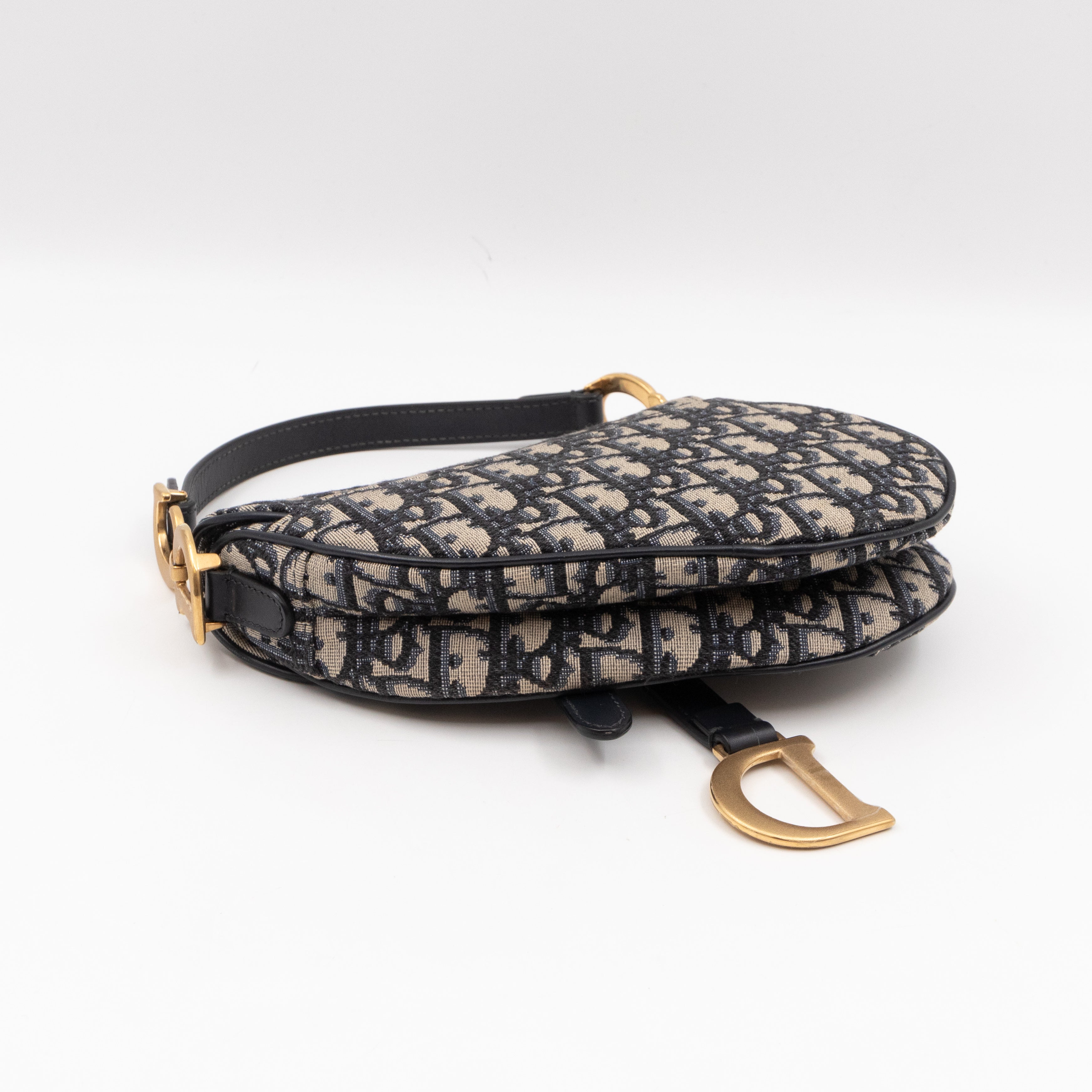 Mini Saddle Bag Blue Dior Oblique Jacquard