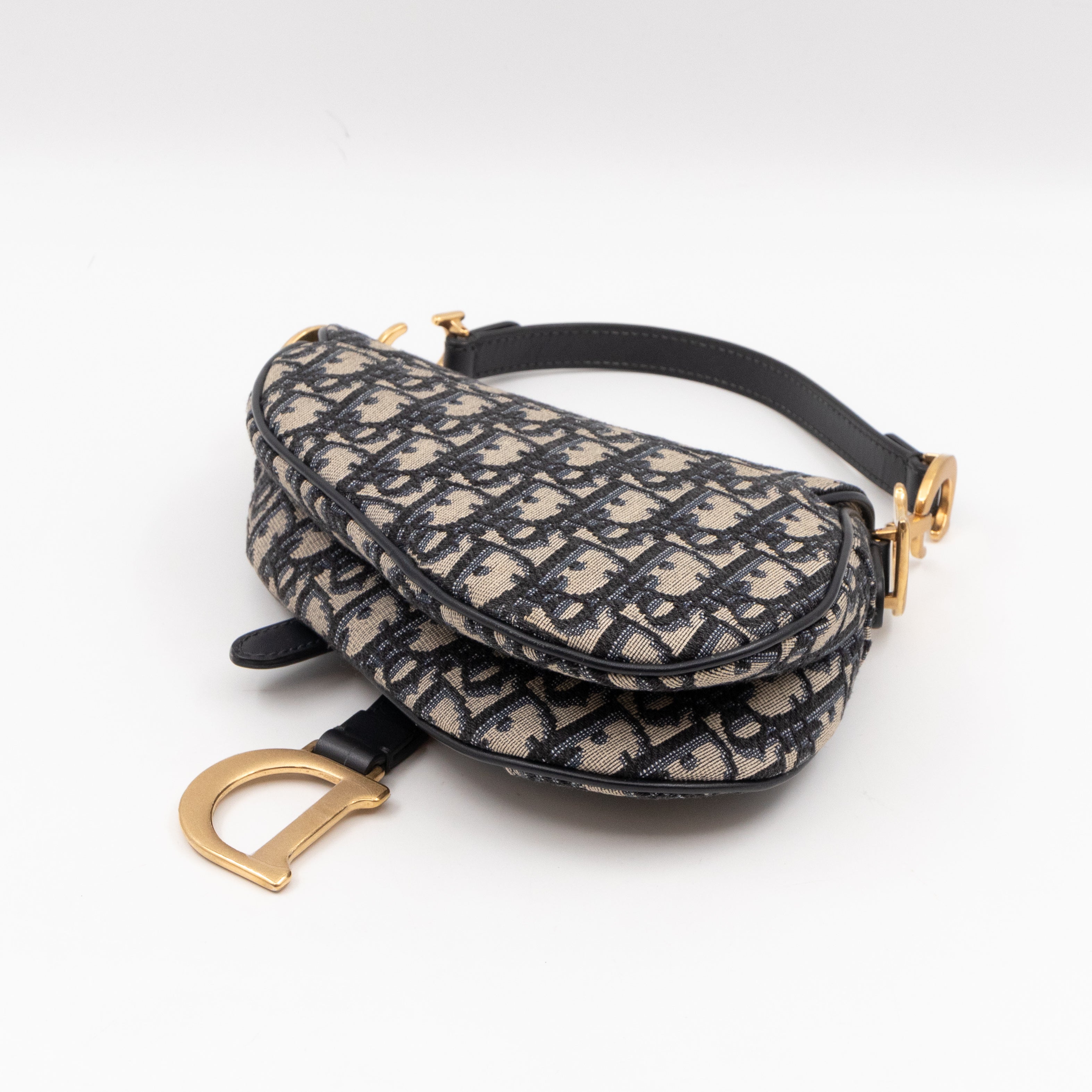 Mini Saddle Bag Blue Dior Oblique Jacquard