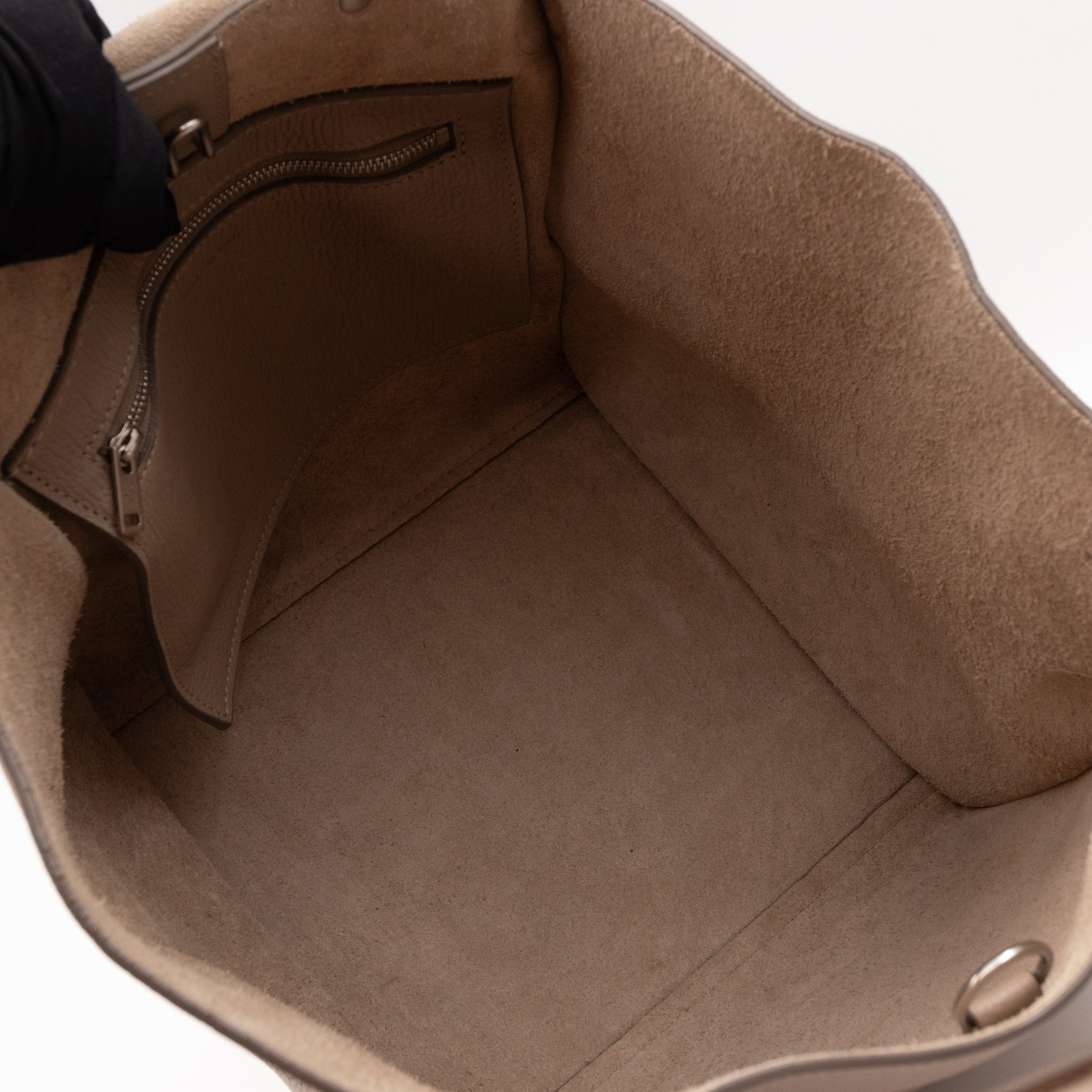 Big Bag Small Light Taupe Supple Grained Calfskin