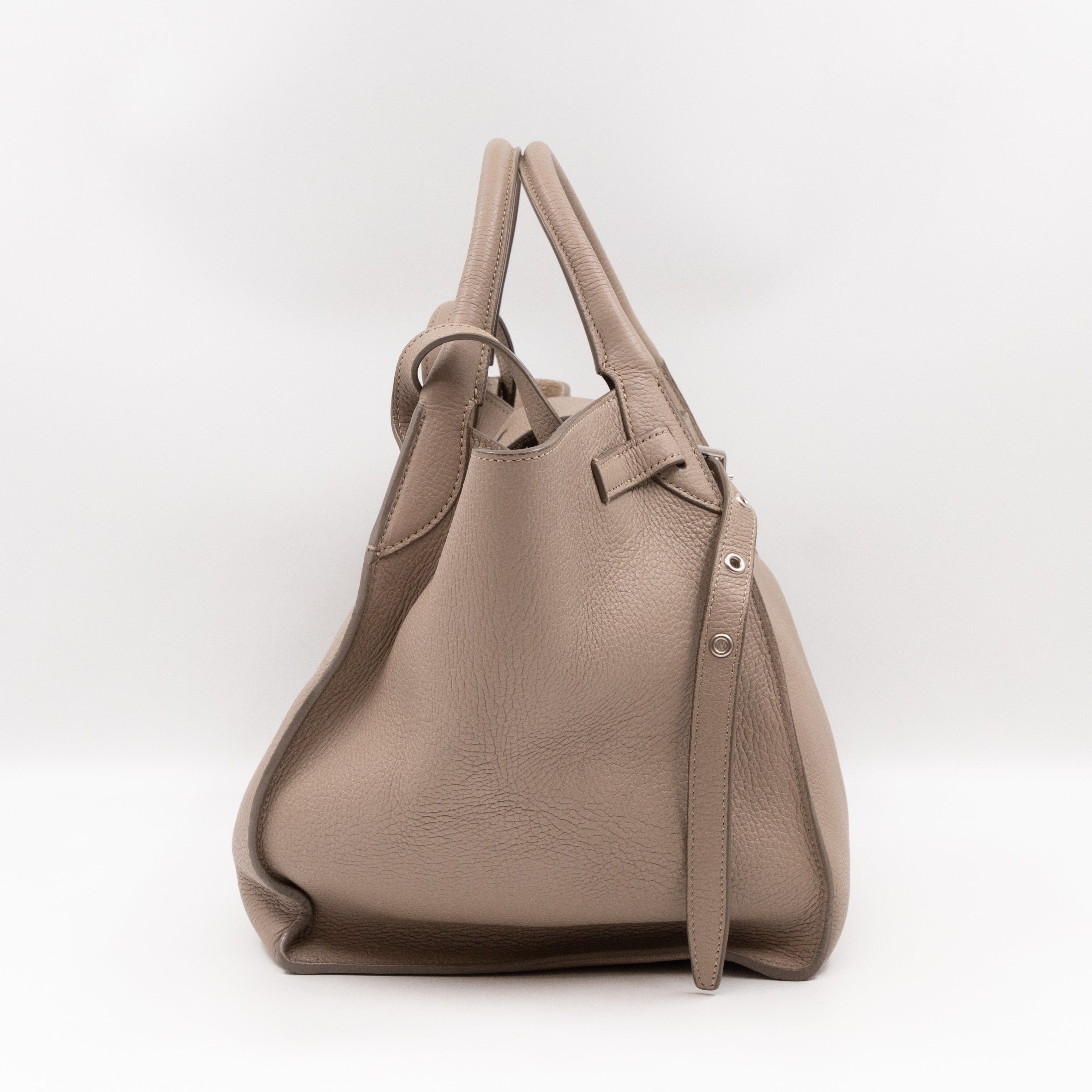 Big Bag Small Light Taupe Supple Grained Calfskin