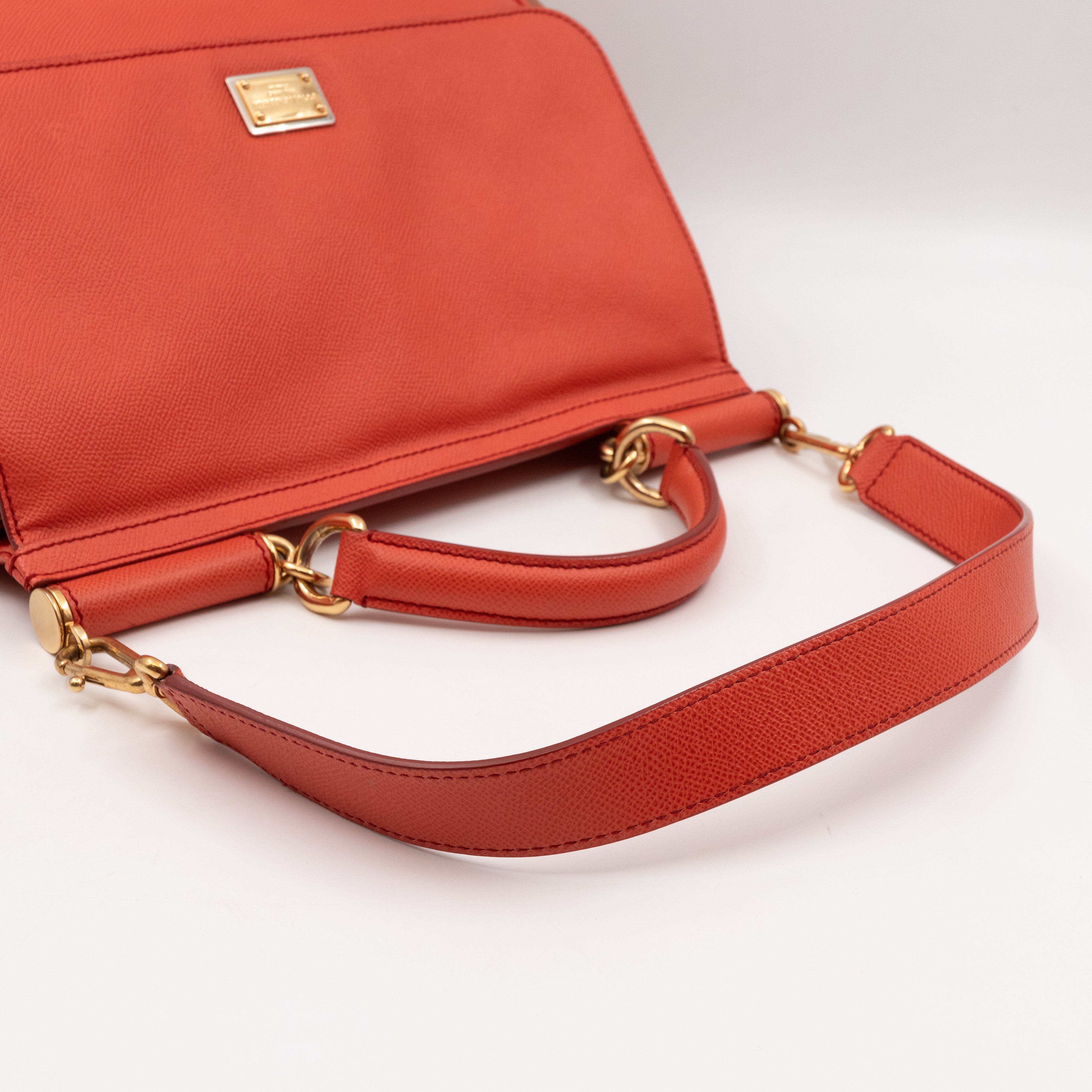 Sicily Large Orange Brown Dauphine Leather