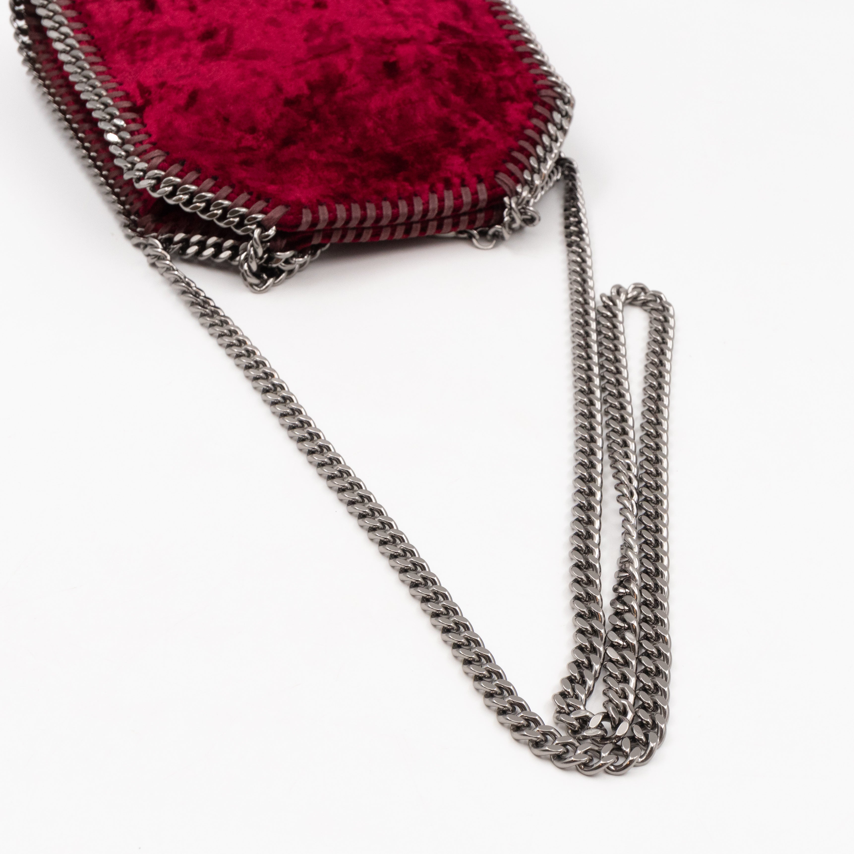Falabella Fold Over Tote Tiny Red Velvet