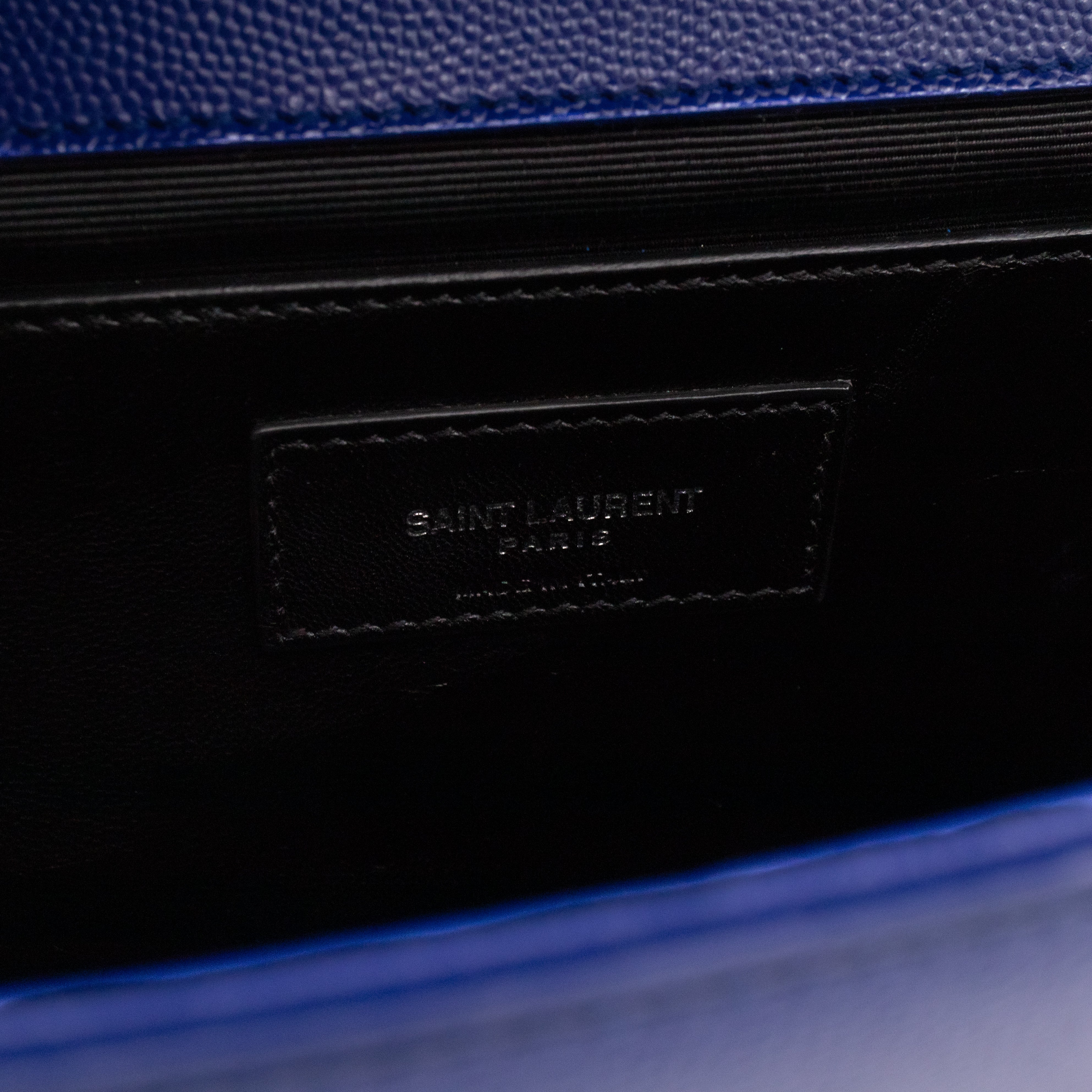 Kate Medium Satchel Blue Grained Leather