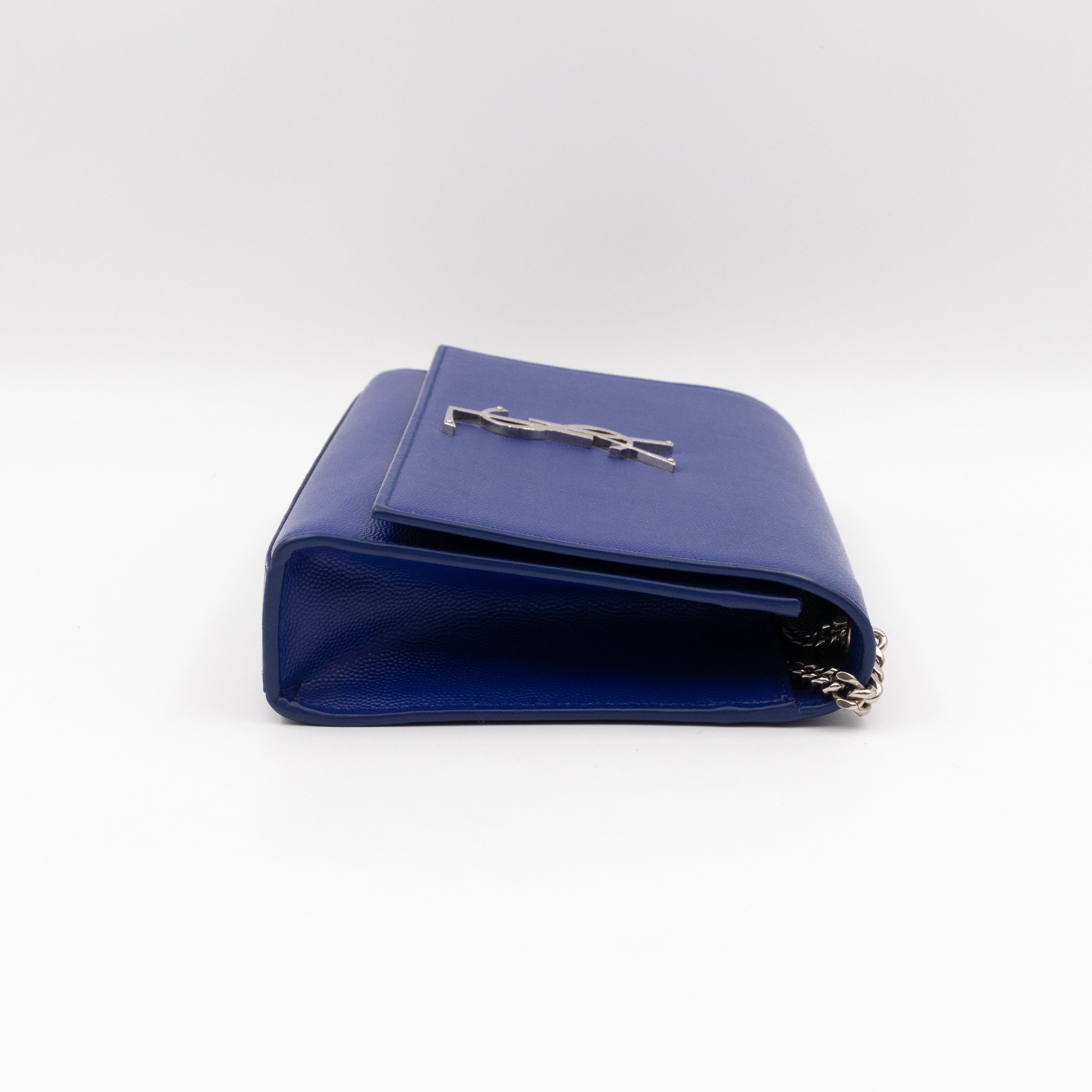 Kate Medium Satchel Blue Grained Leather