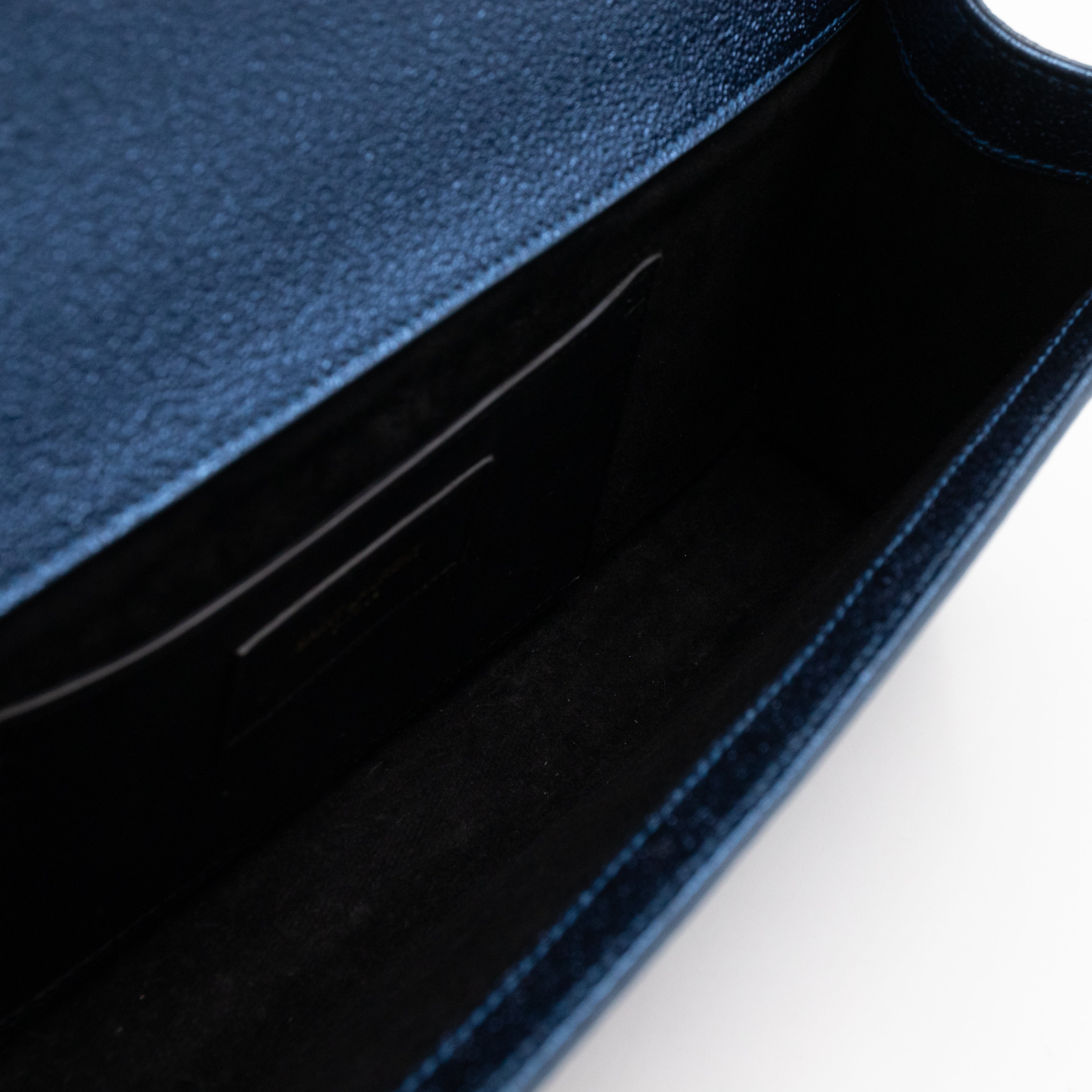 Kate Clutch Metallic Blue Glitter Leather