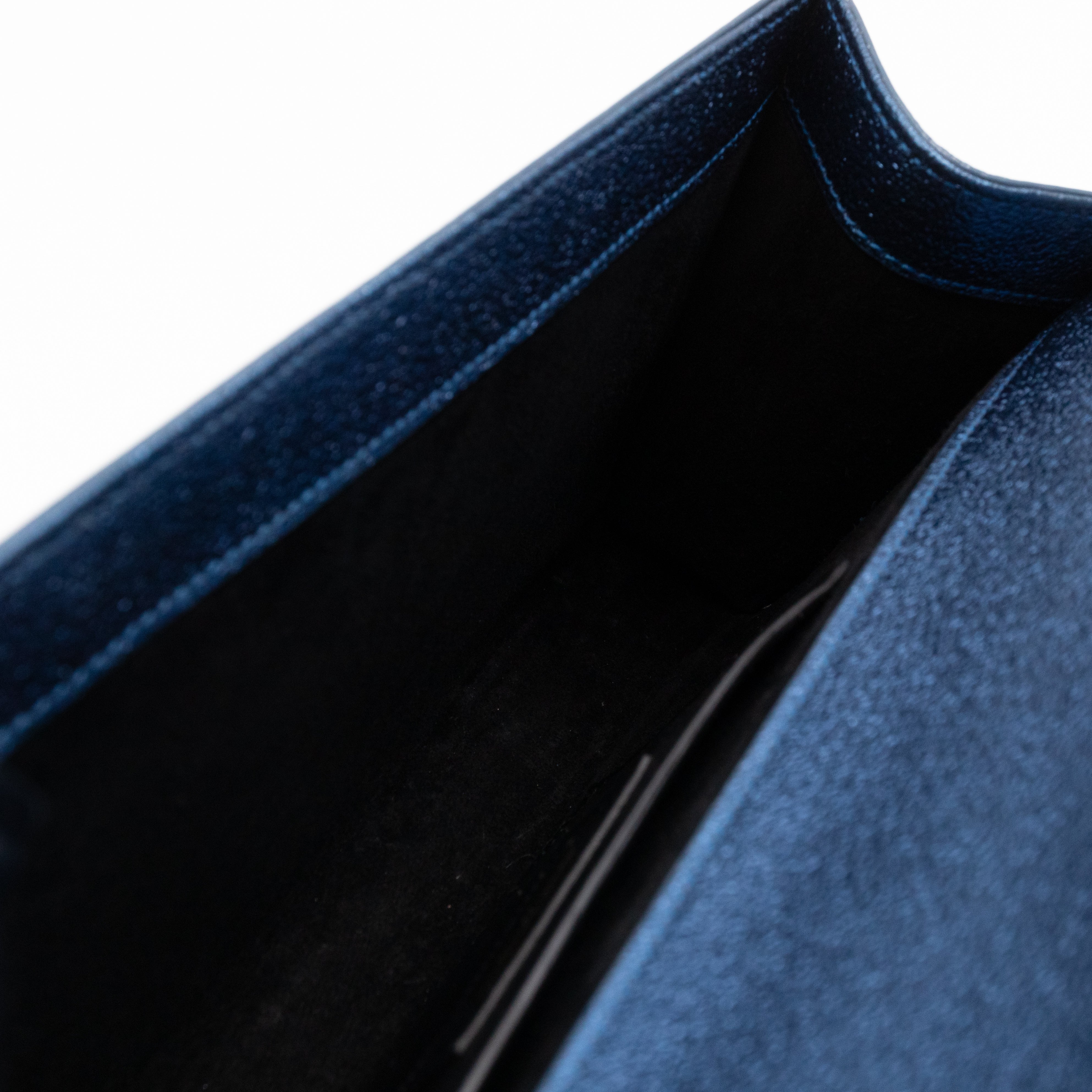 Kate Clutch Metallic Blue Glitter Leather