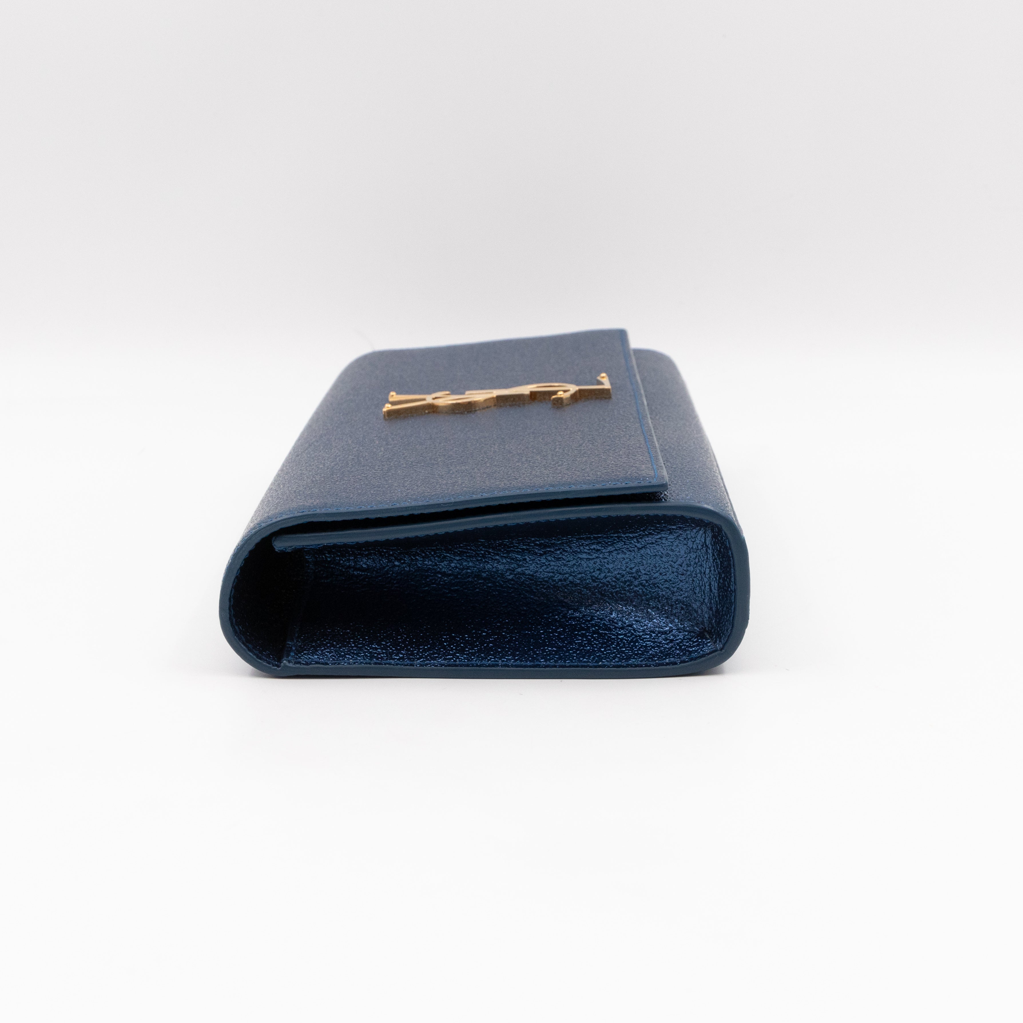 Kate Clutch Metallic Blue Glitter Leather