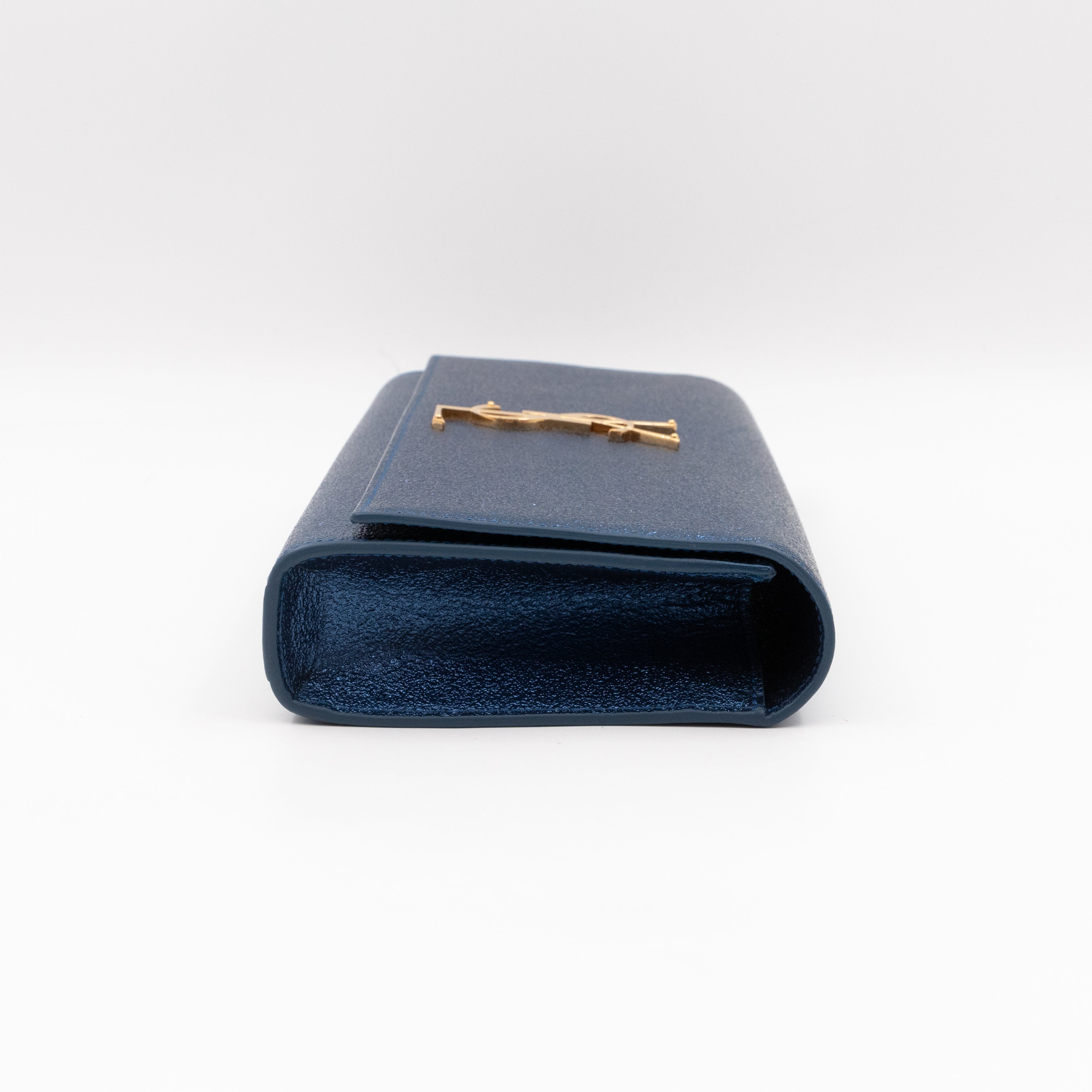 Kate Clutch Metallic Blue Glitter Leather