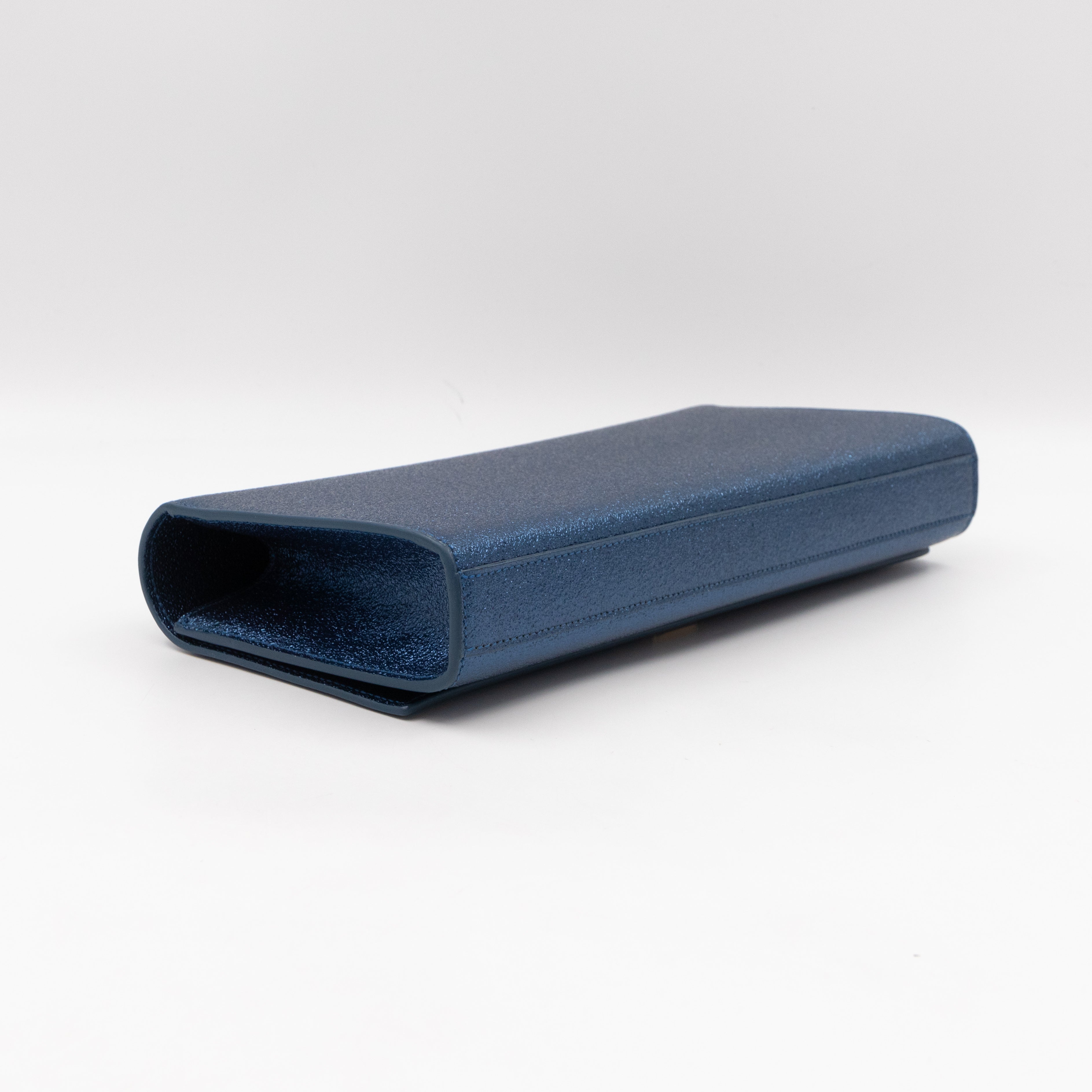 Kate Clutch Metallic Blue Glitter Leather