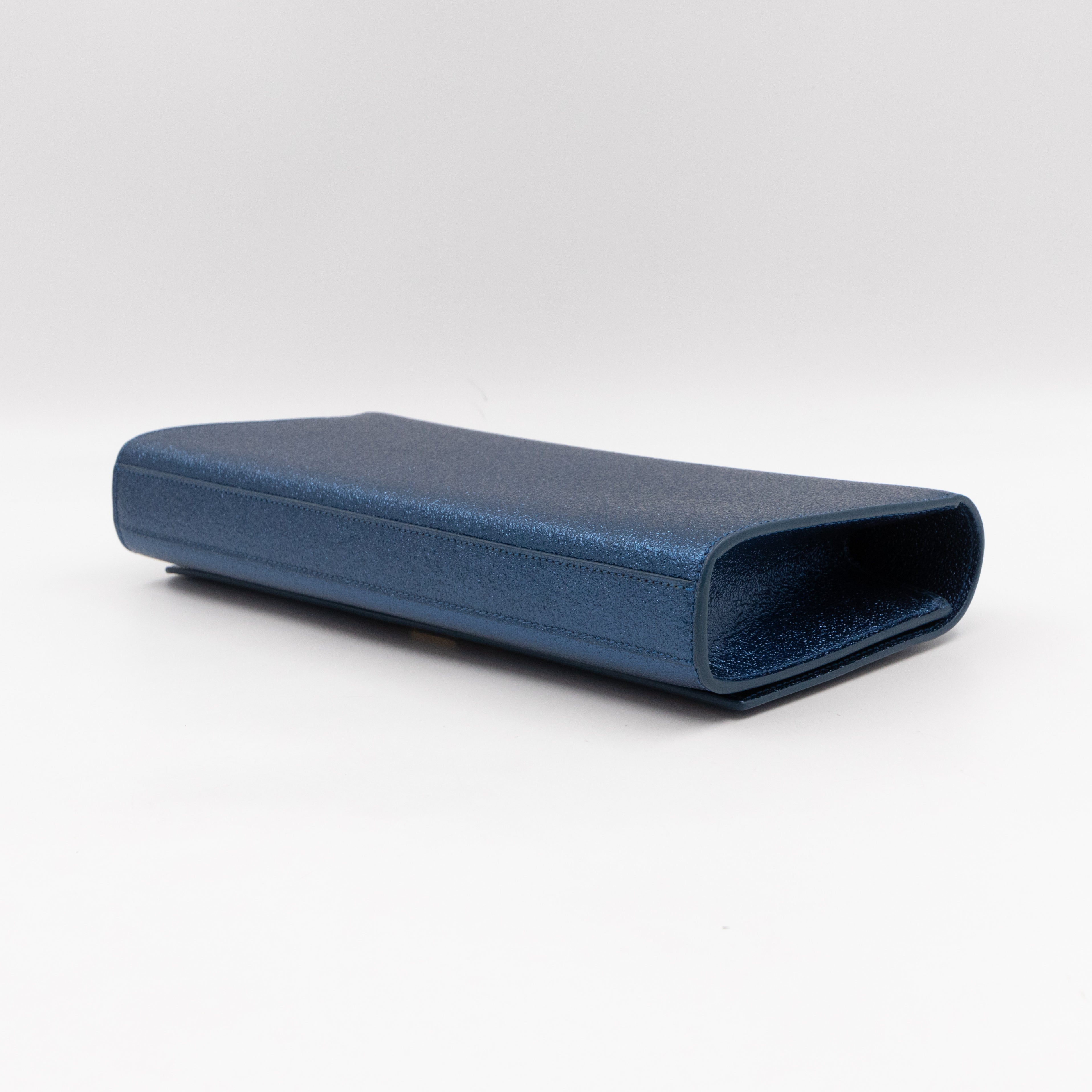 Kate Clutch Metallic Blue Glitter Leather