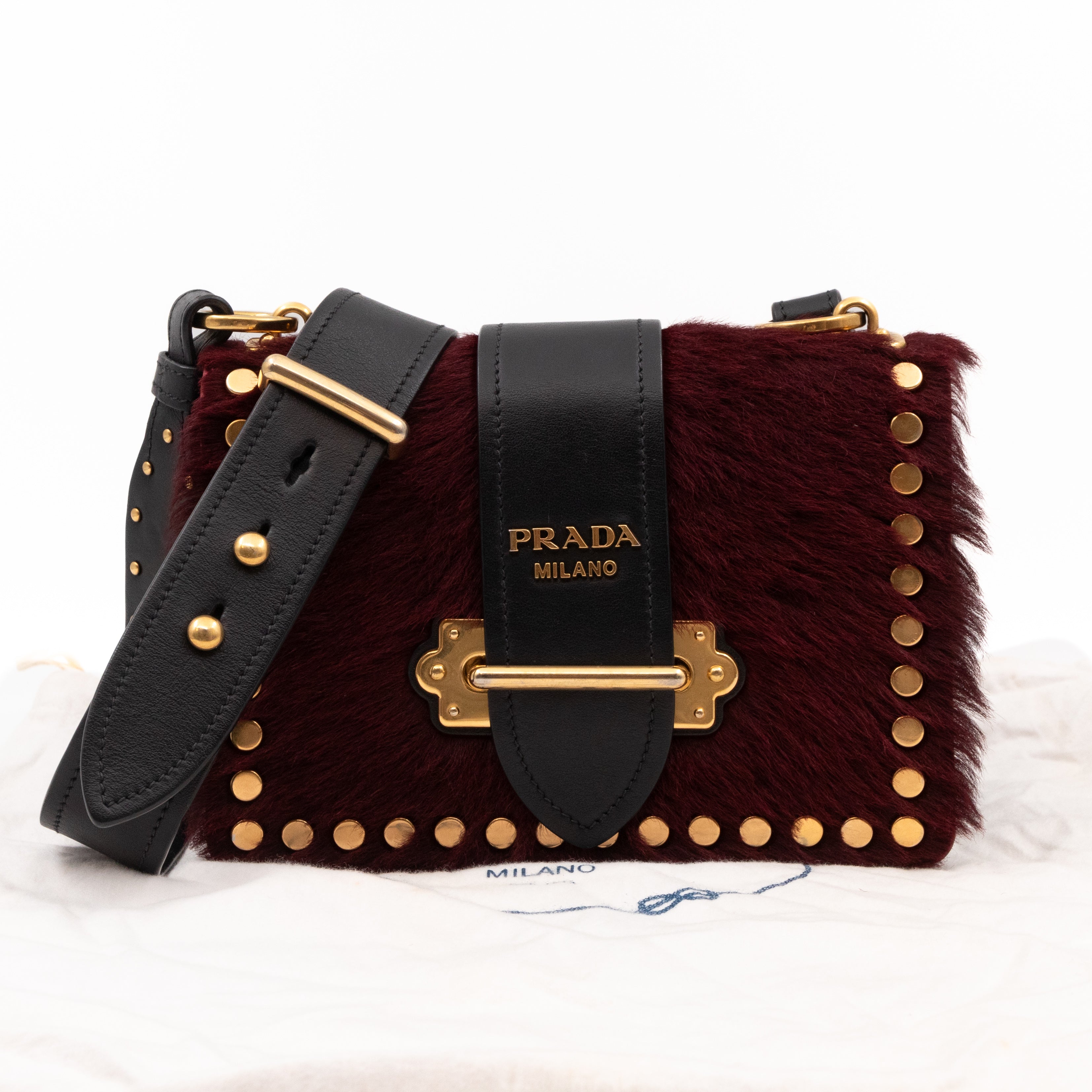 Cahier Calf Hair Calfskin Granato Black & Gold