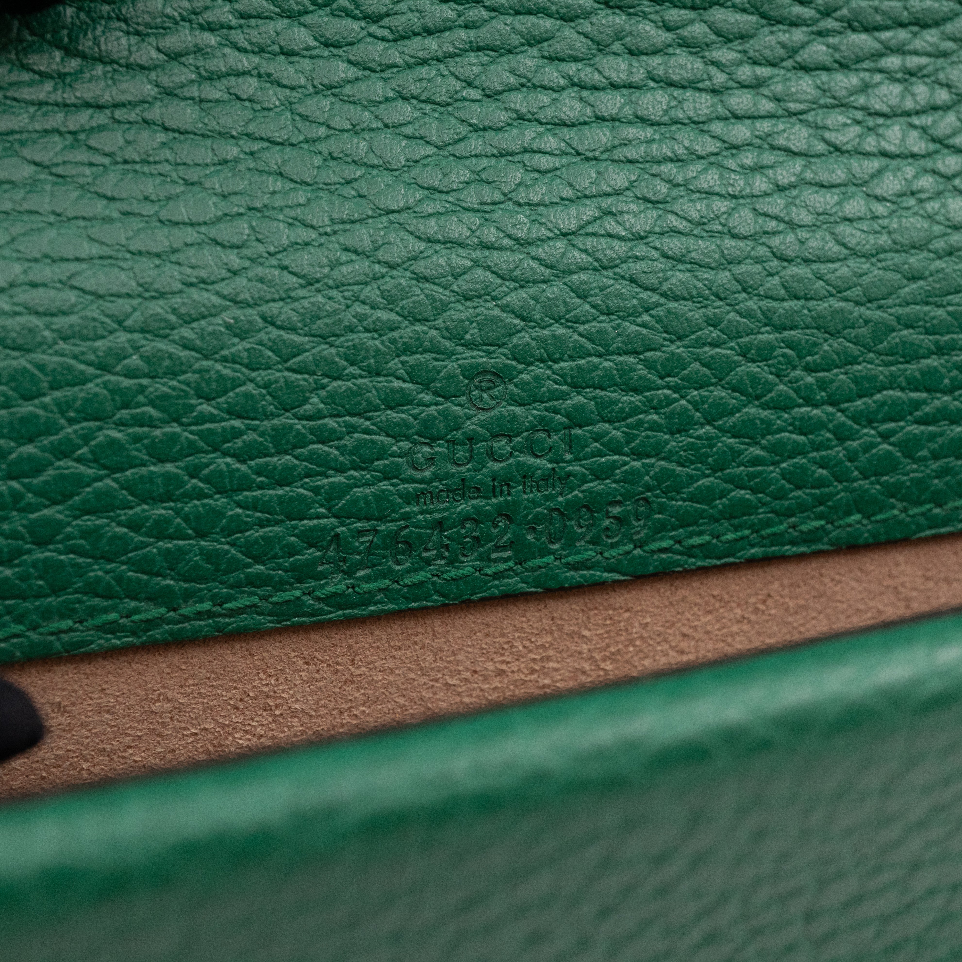 Dionysus Super Mini Green Leather