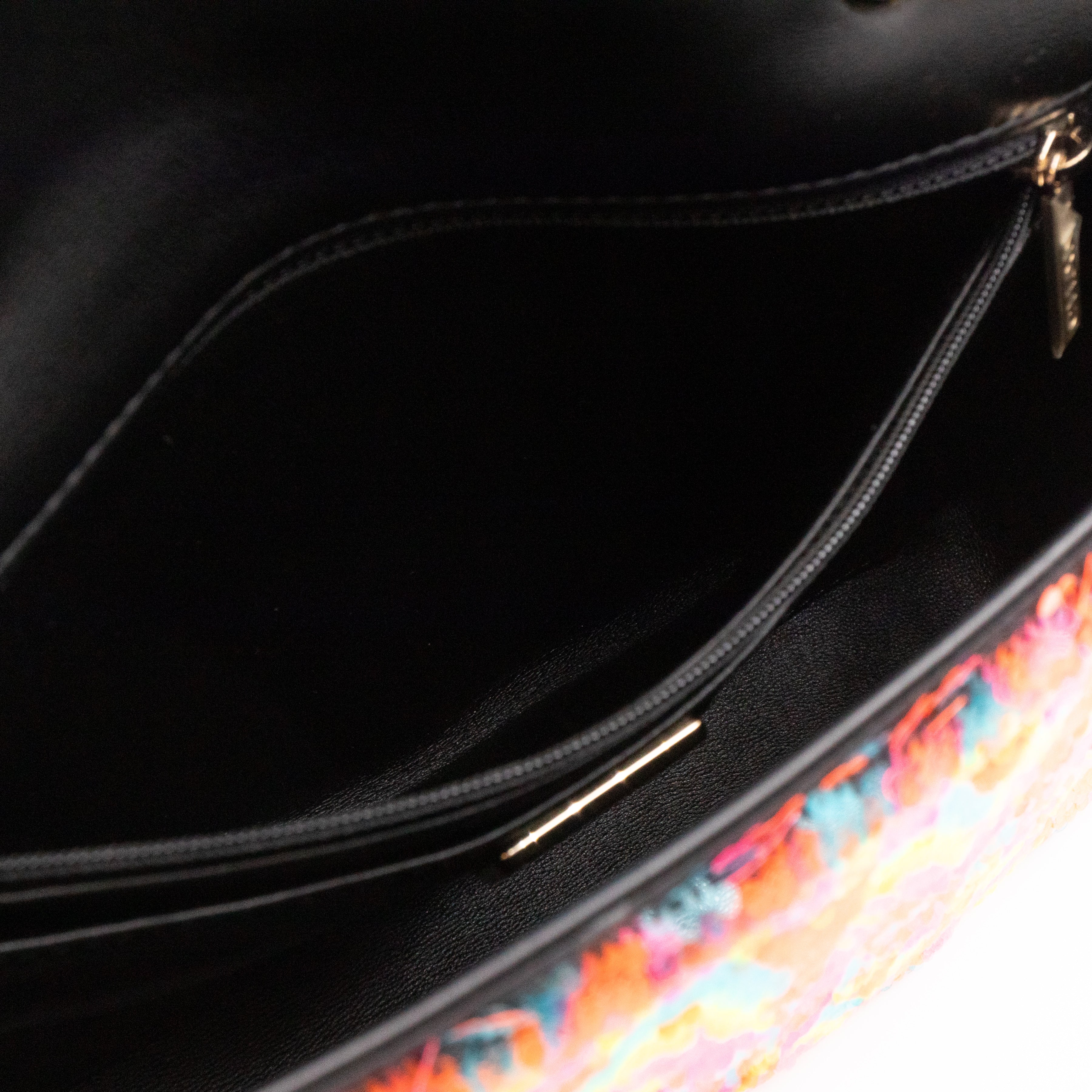 Classic Single Flap Medium Orange Turquoise Pink Sequins