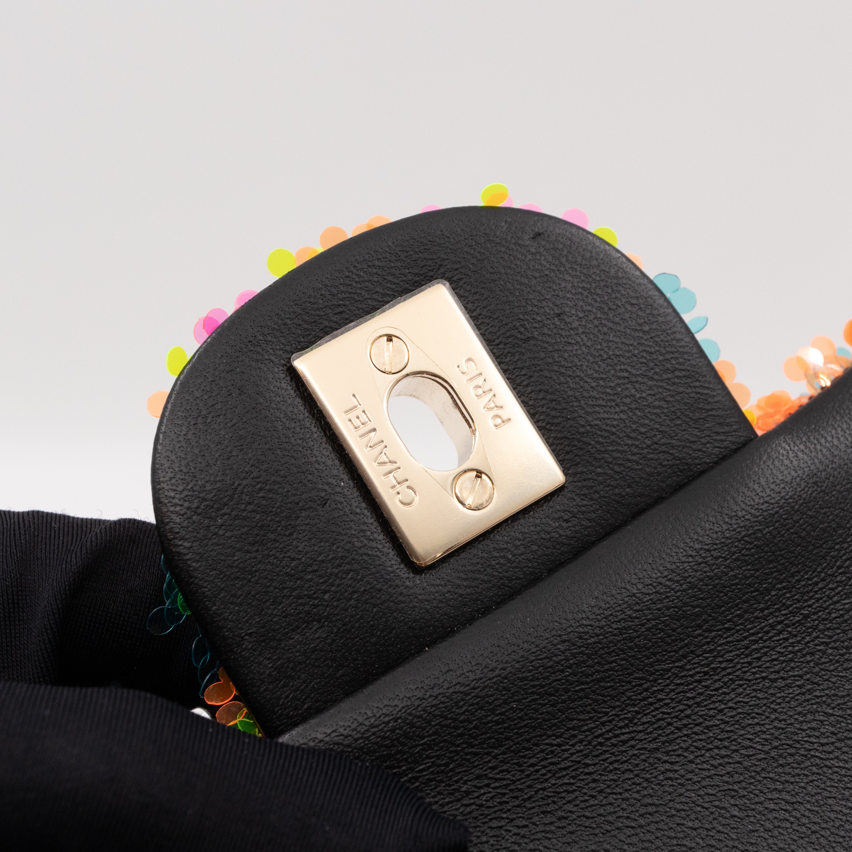 Classic Single Flap Medium Orange Turquoise Pink Sequins