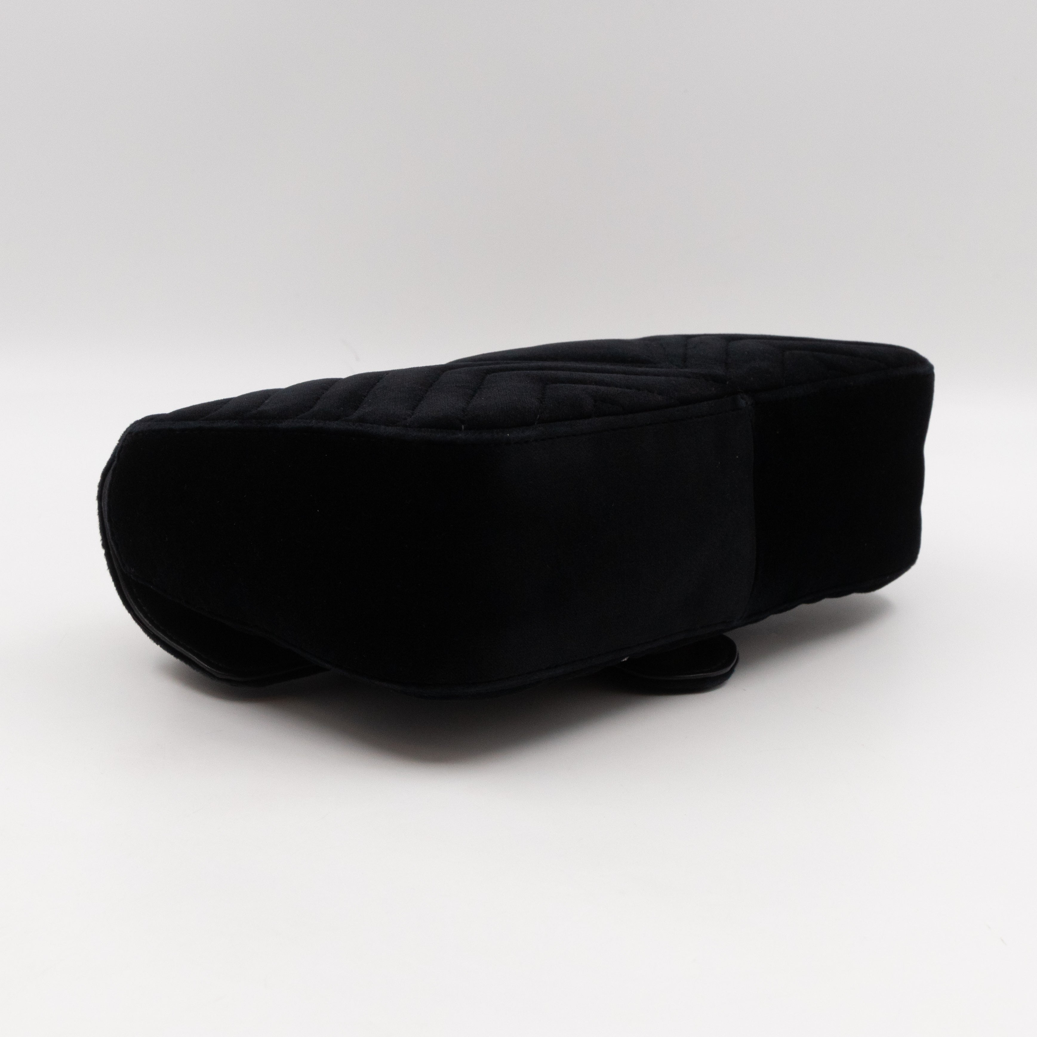 GG Marmont Small Flap Bag Black Velvet Crystals