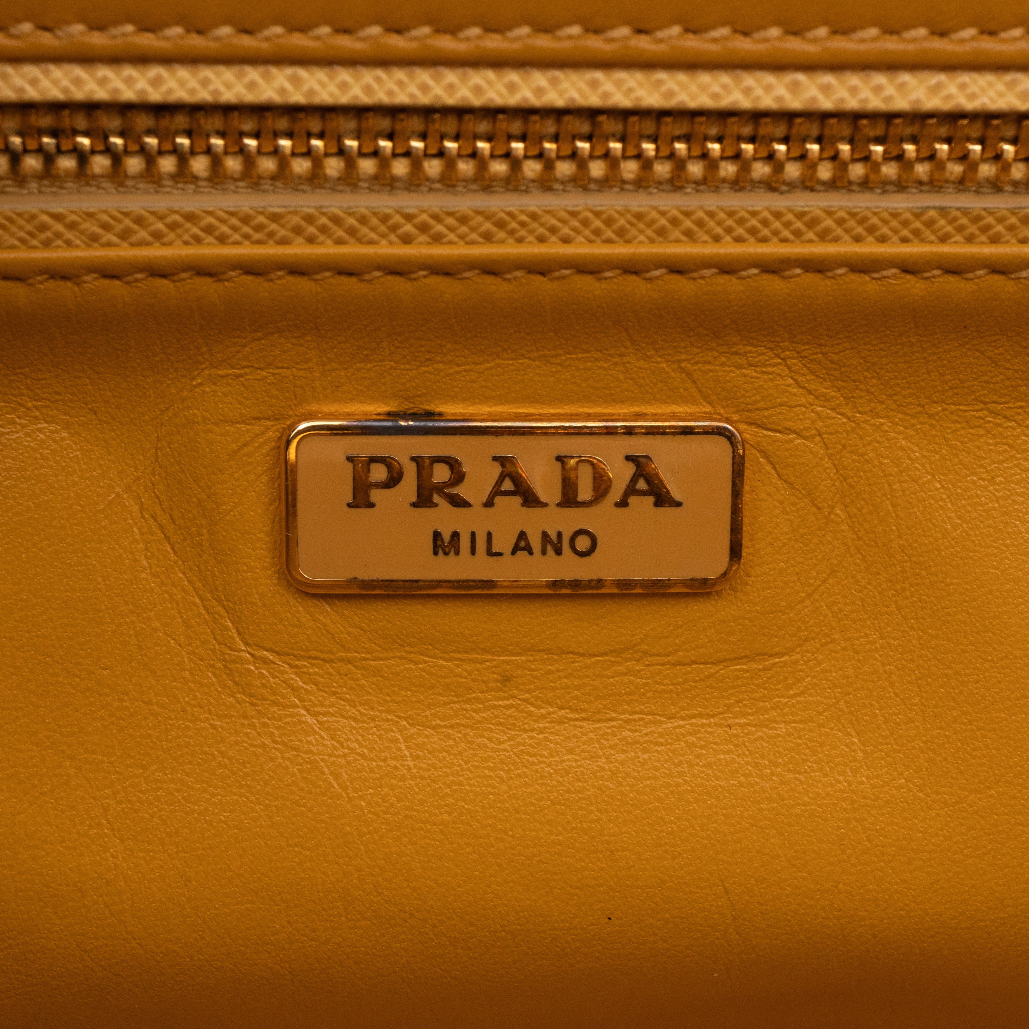 Frame Clutch Yellow Saffiano Leather