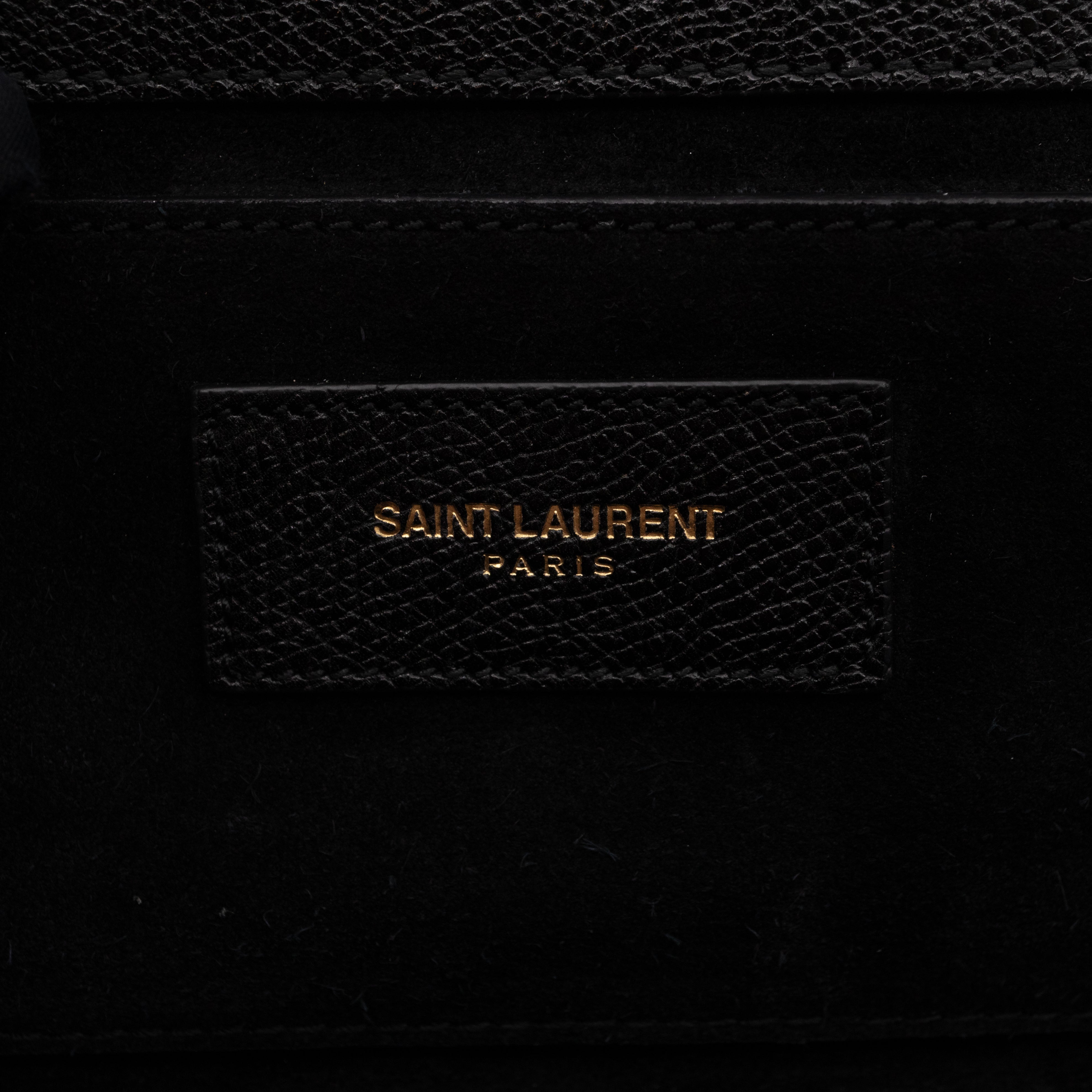 Lutetia Flap Clutch Black Glossy Calfskin