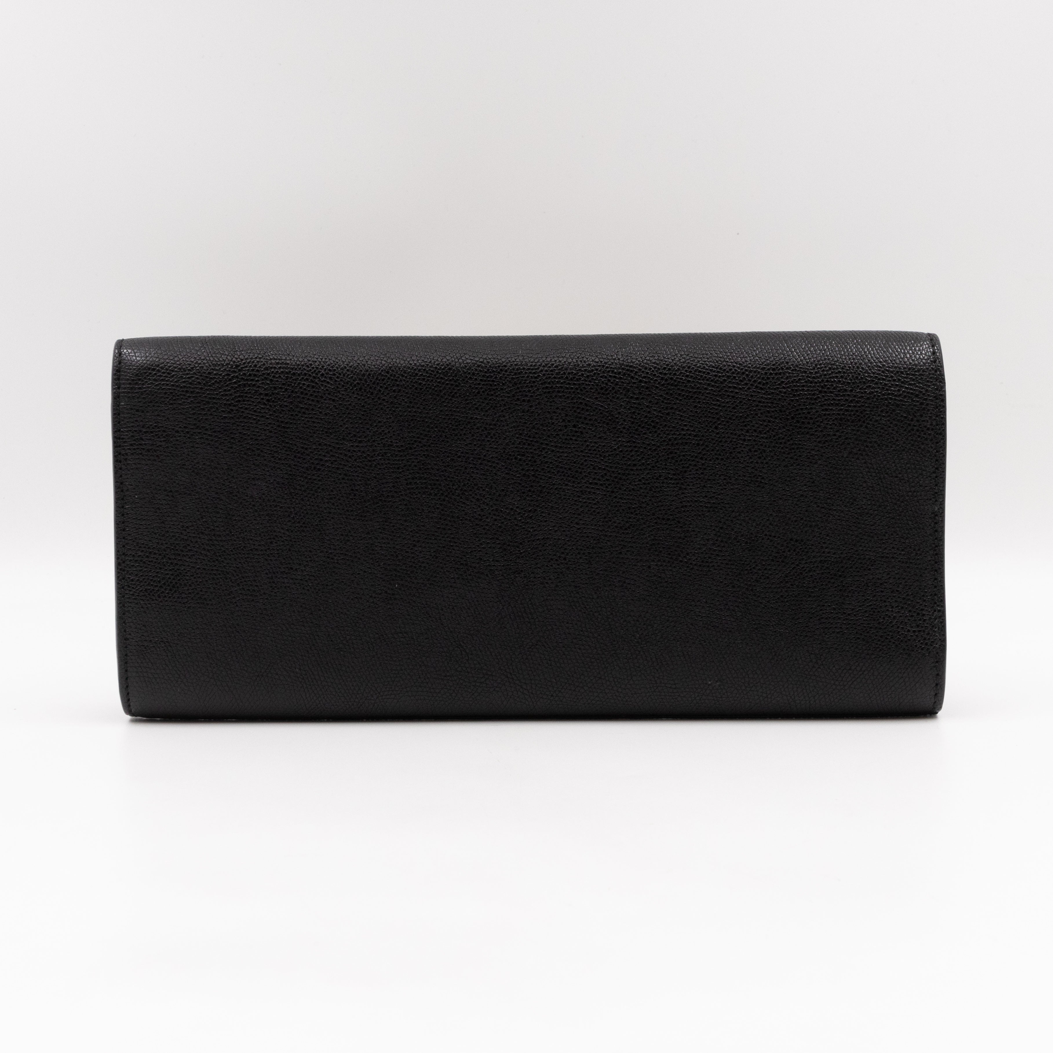 Lutetia Flap Clutch Black Glossy Calfskin
