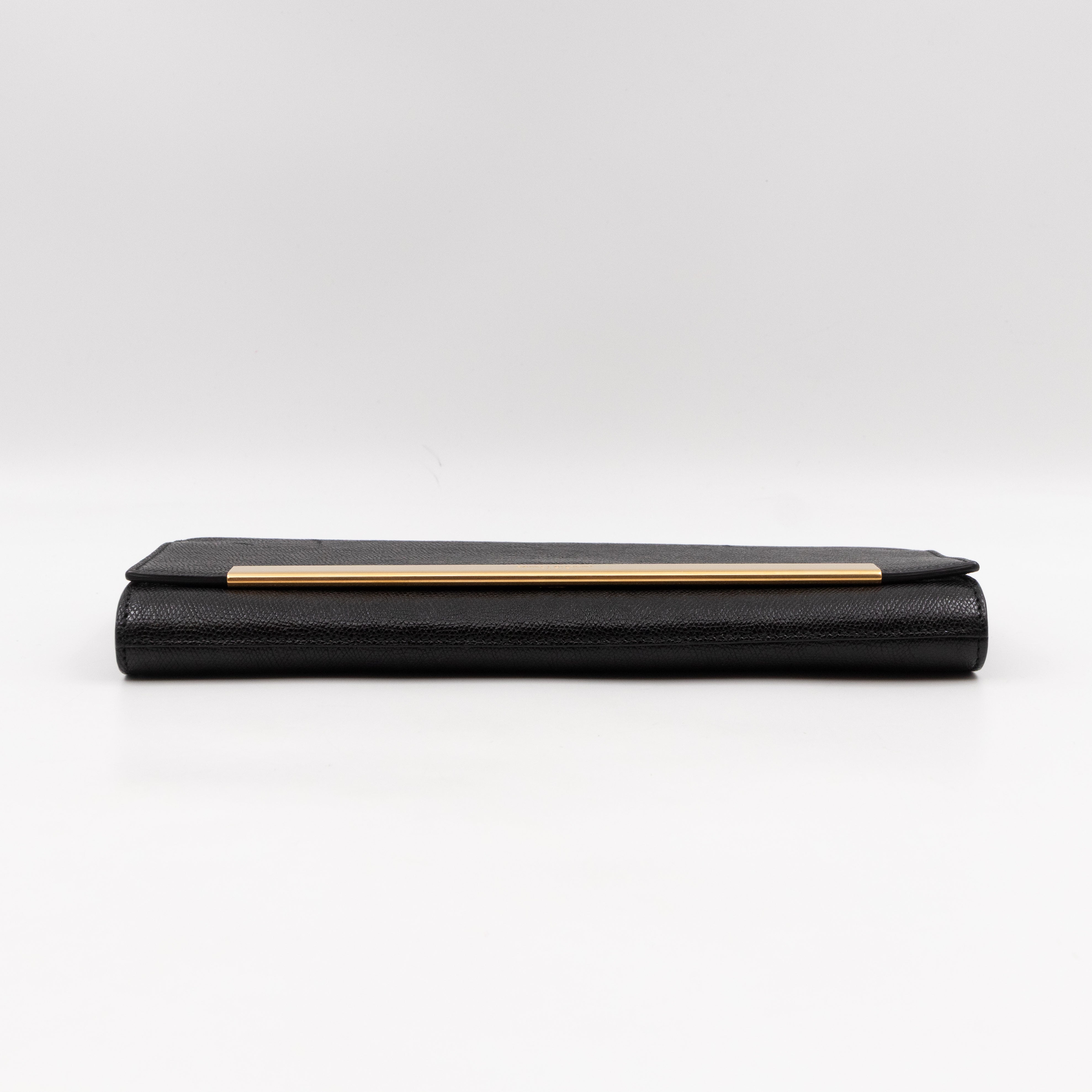 Lutetia Flap Clutch Black Glossy Calfskin