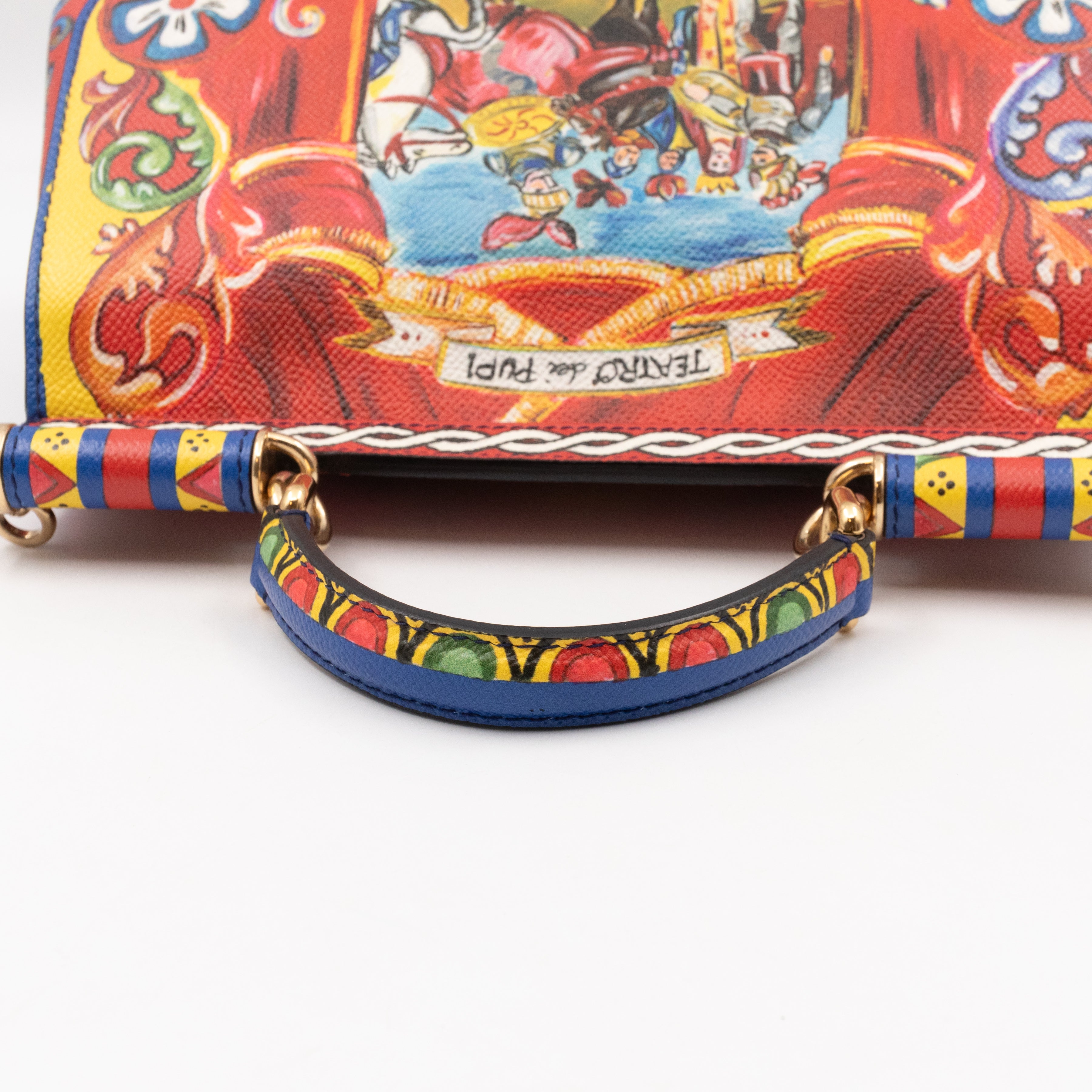 Sicily Medium Teatro Dei Pupi Print Leather